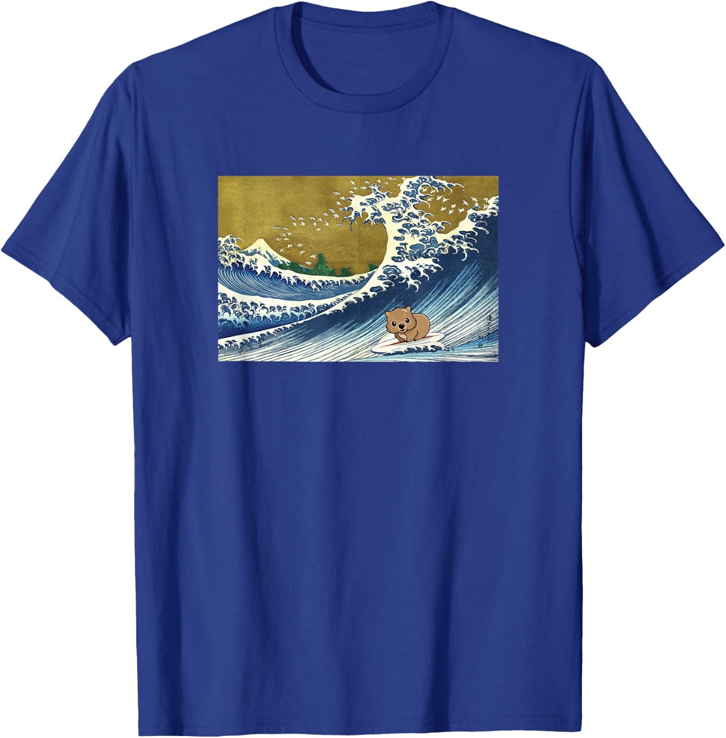 Cute Kawaii Retro Vintage Surfing A Great Wave Wombat Lover T-Shirt - T-Shirt | Royal