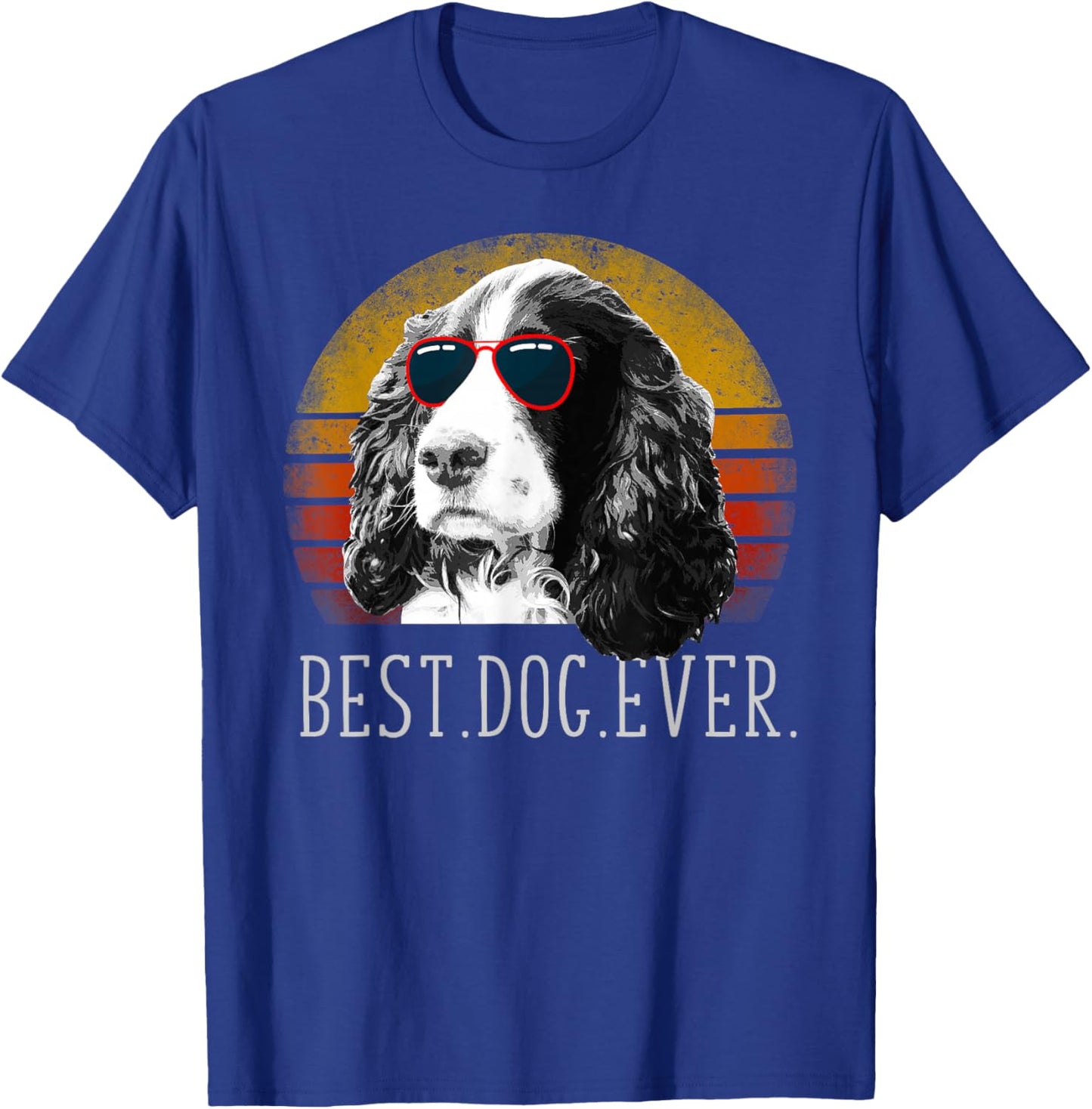 English Springer Spaniel Shirt Retro Best Dog Lover Ever T-Shirt - T-Shirt | Royal
