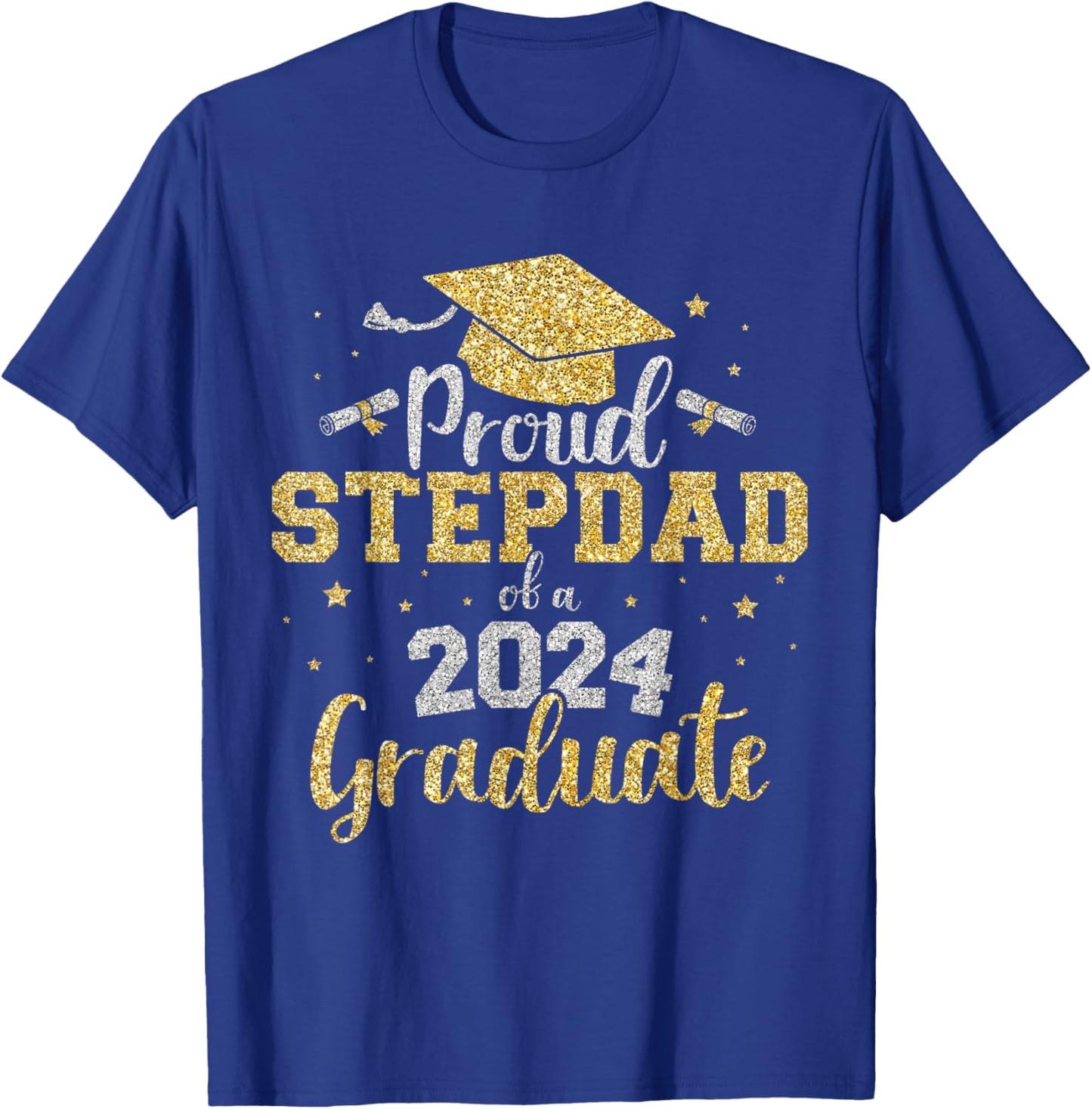 Proud stepdad of a class of 2024 graduate senior graduation T-Shirt - T-Shirt | Royal