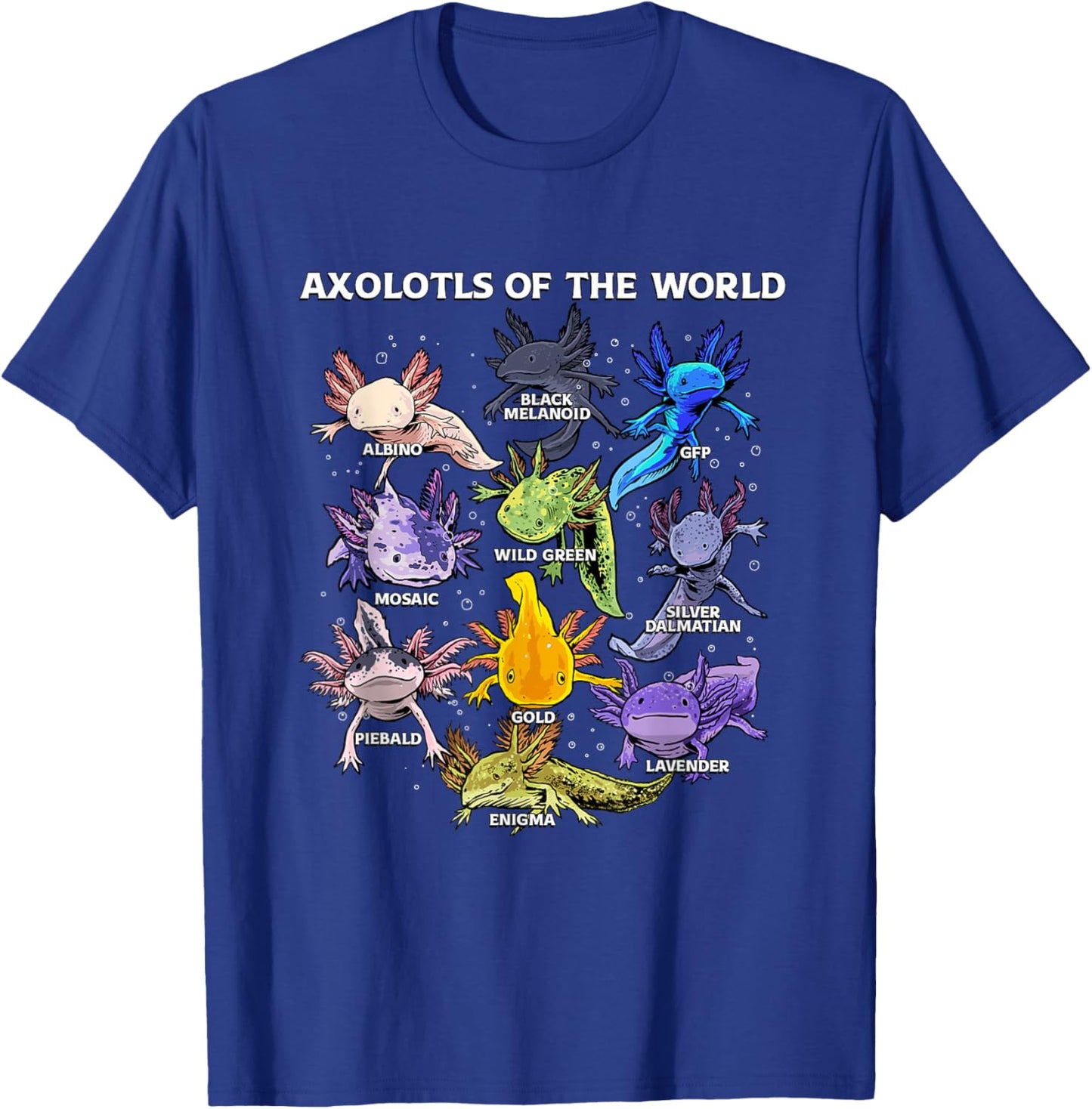 Axolotl Cute Axolotls Animals of the World Herpetology T-Shirt - T-Shirt | Royal