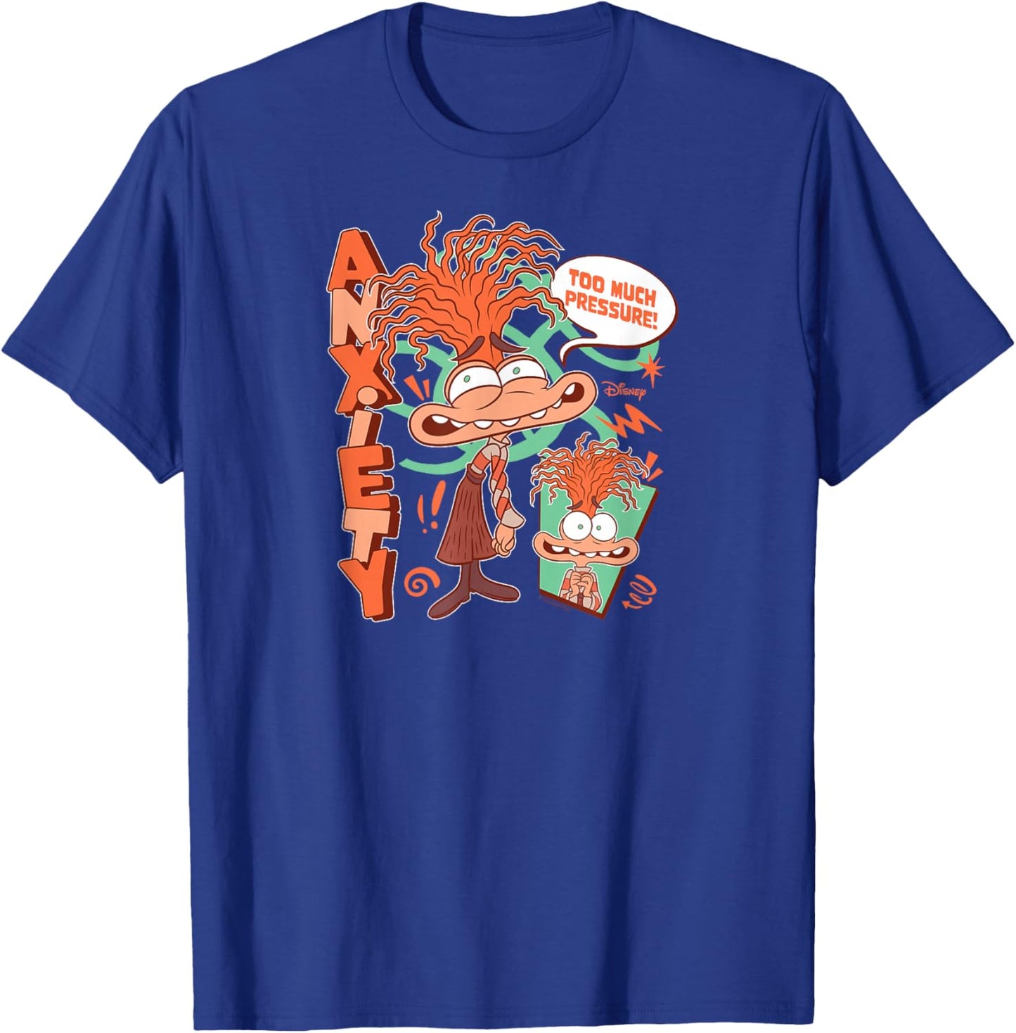 Inside Out 2 - Anxiety Character Too Much Pressure T-Shirt - T-Shirt | Royal