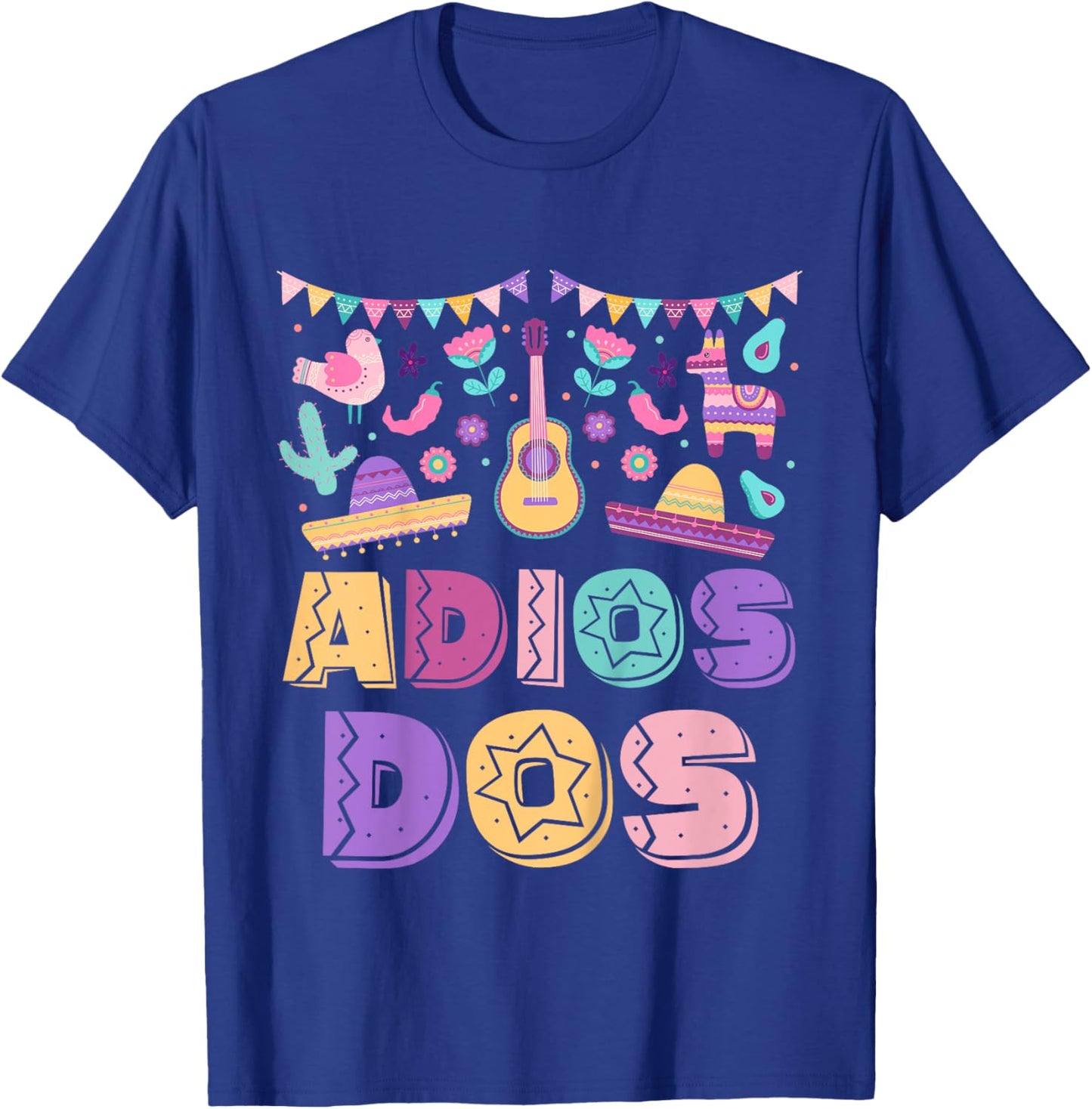 Adios Dos 3 Year Old 3rd Birthday Girl Boy Kid Mexican Theme T-Shirt - T-Shirt | Royal