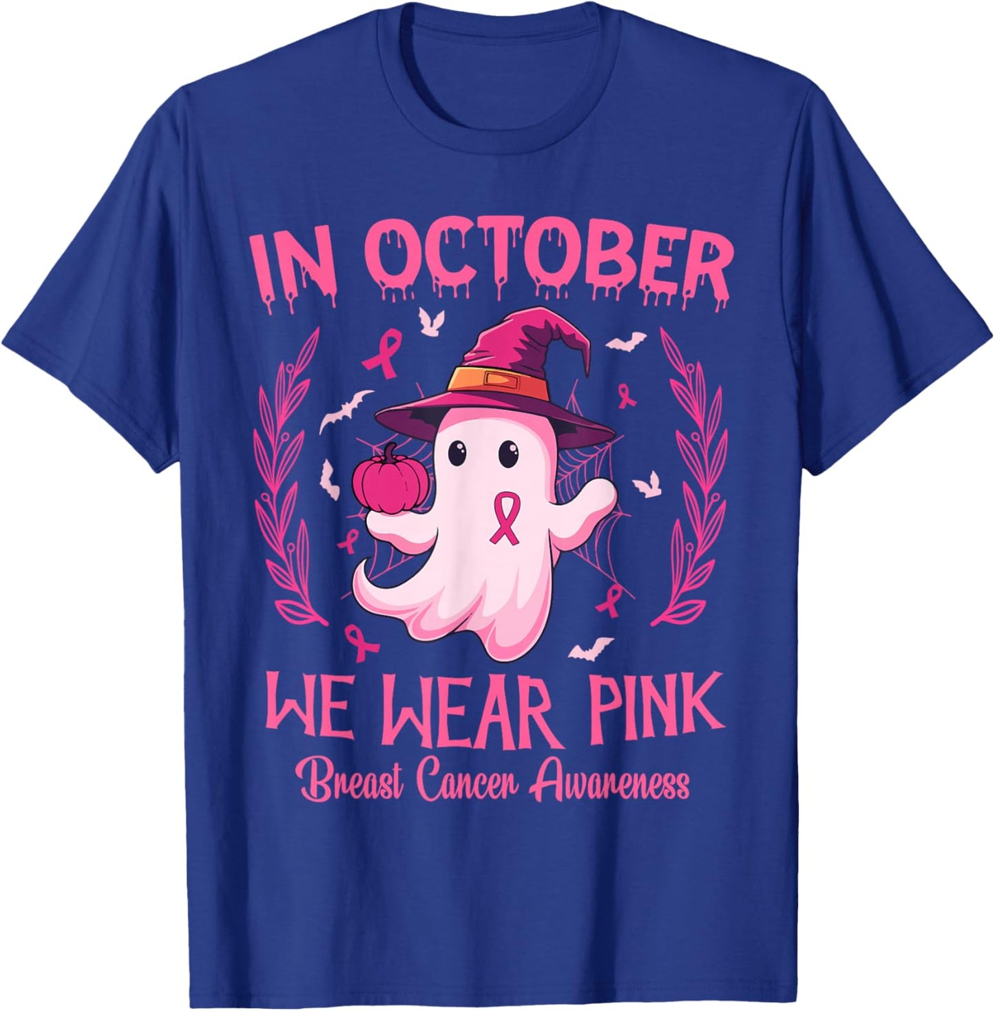 In October We Wear Pink Breast Cancer Awareness Women T-Shirt - T-Shirt | Royal