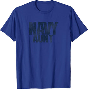 United States Navy U.S. Navy Aunt , Men's Adults, Grey, Small, Short Sleeve, Classic Fit, 100% Polyester T-Shirt - T-Shirt | Royal