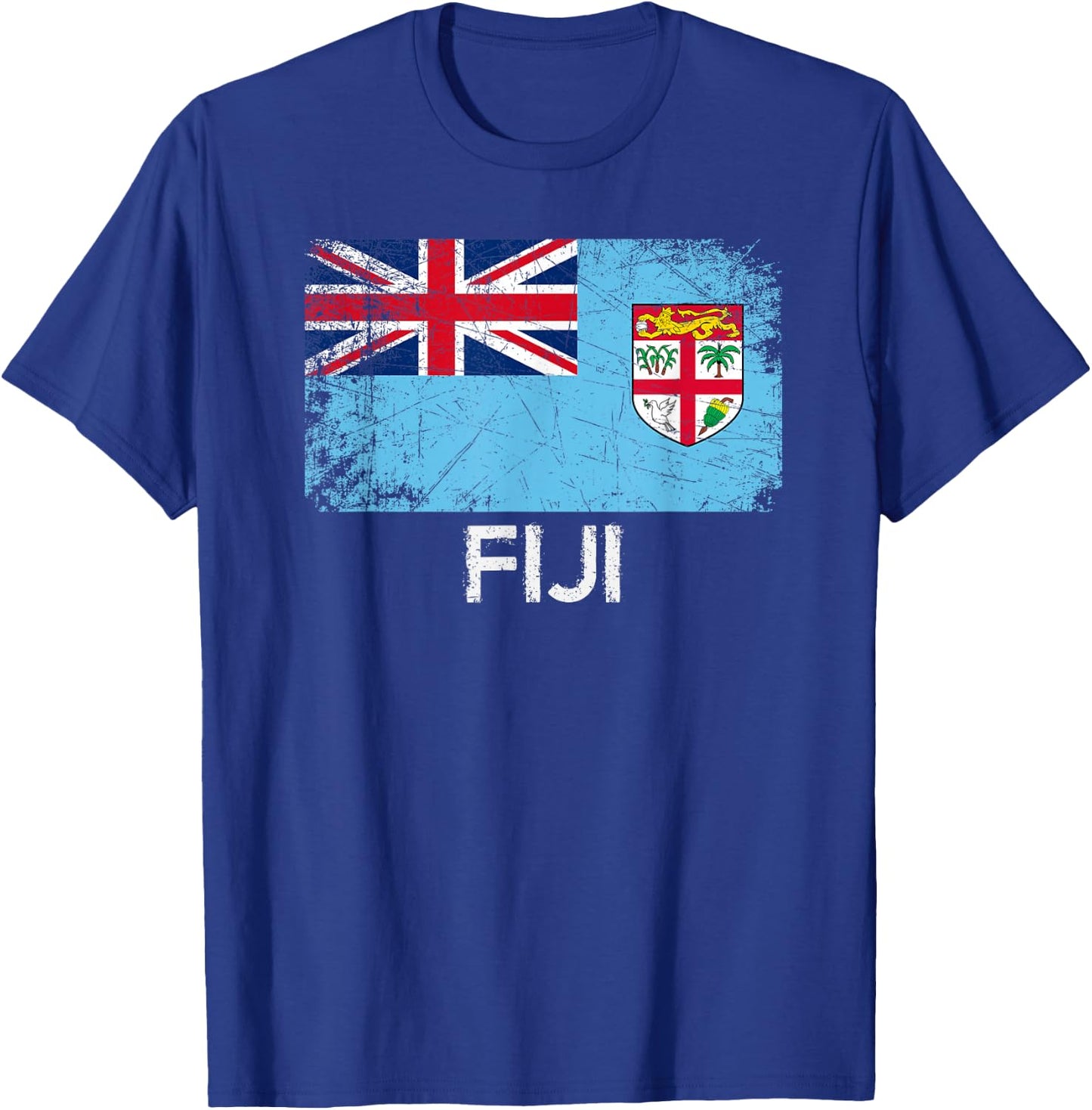 Fijian Flag | Vintage Made In Fiji Gift T-Shirt - T-Shirt | Royal