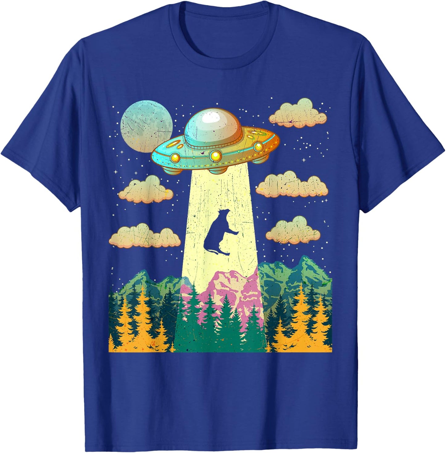 Cow UFO Abduction Vintage BELIEVE Retro Gift T-Shirt - T-Shirt | Royal