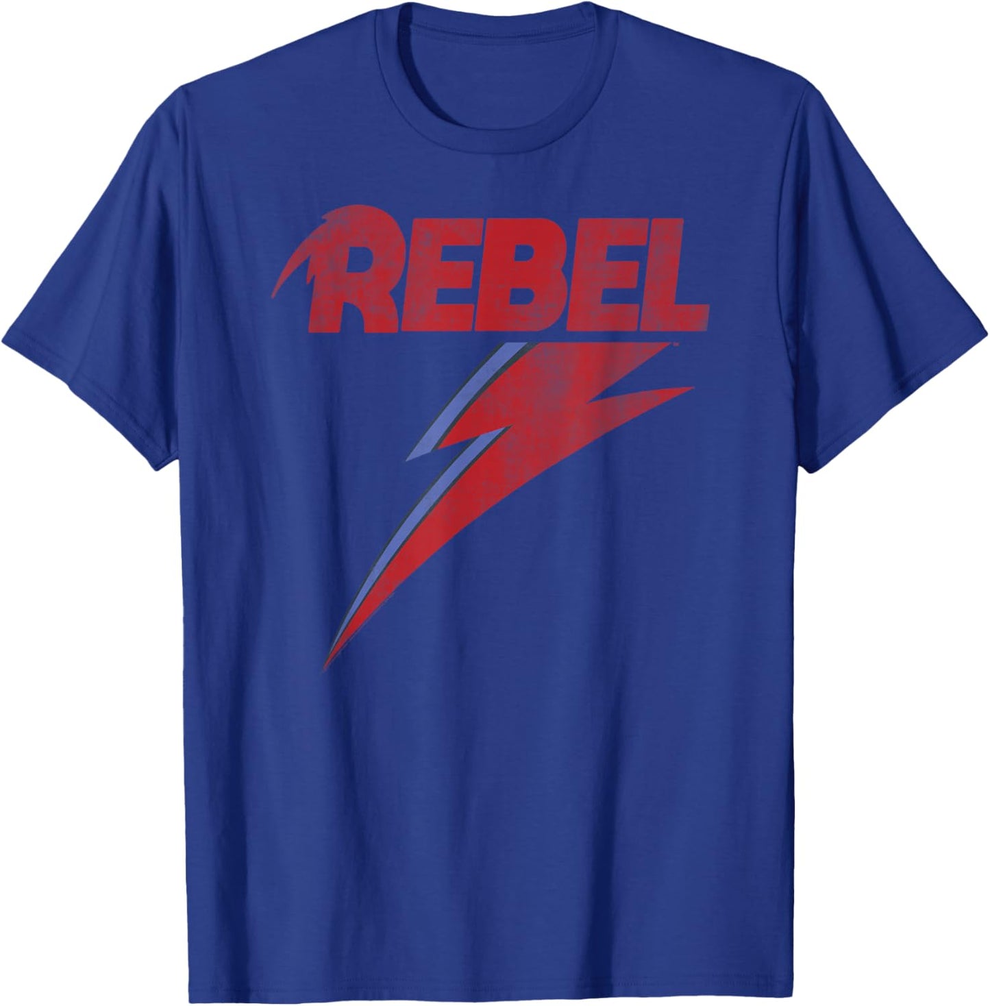 Official David Bowie Distressed Rebel Music T-Shirt - T-Shirt | Royal