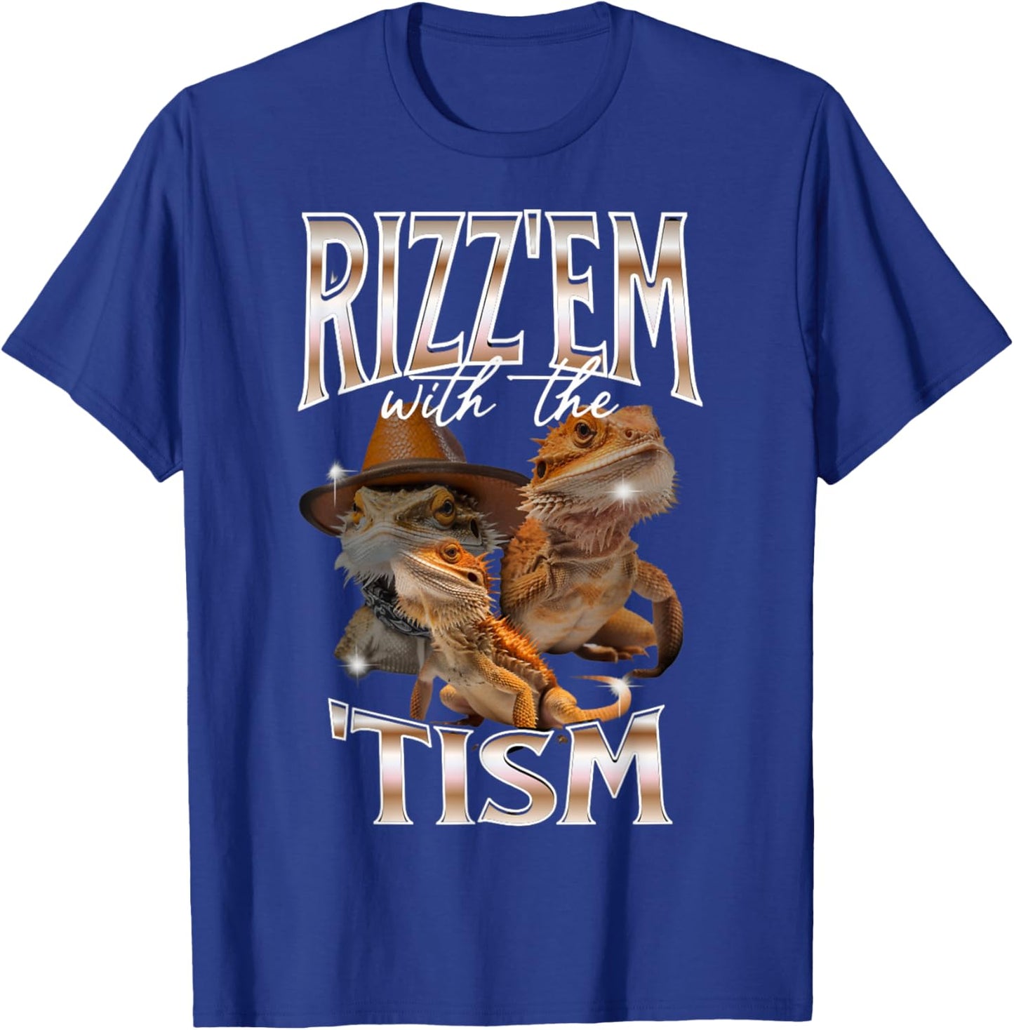 Rizz Em With The Tism Bearded Dragon Autistic Bootleg Rap T-Shirt - T-Shirt | Royal
