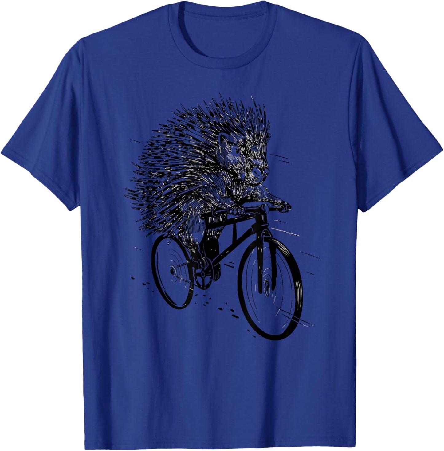 Porcupine On Bicycle Funny Cycling Porcupine Lover T-Shirt - T-Shirt | Royal