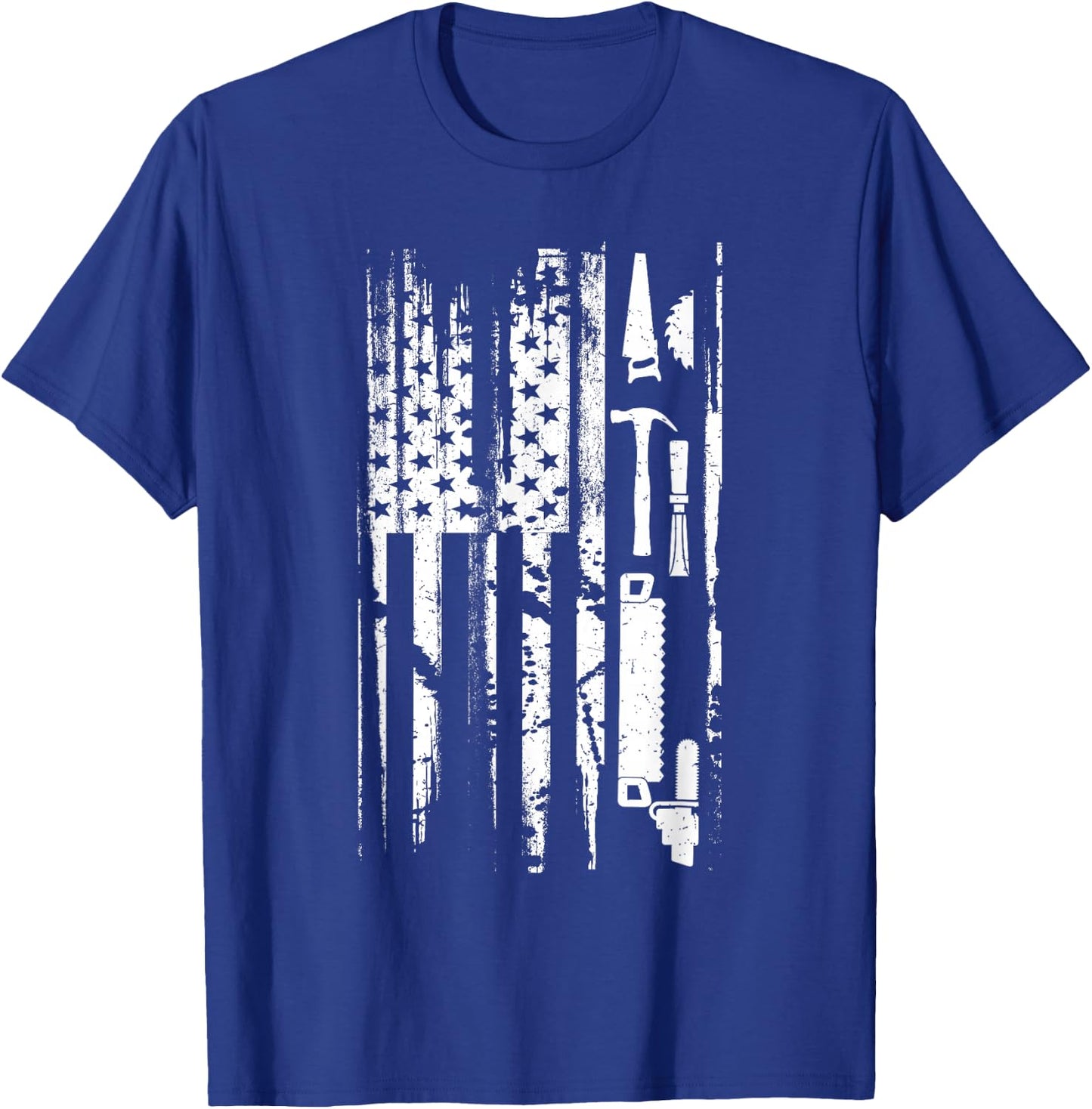 American Flag Woodworking Gift Carpenter Wood Working Small T-Shirt - T-Shirt | Royal
