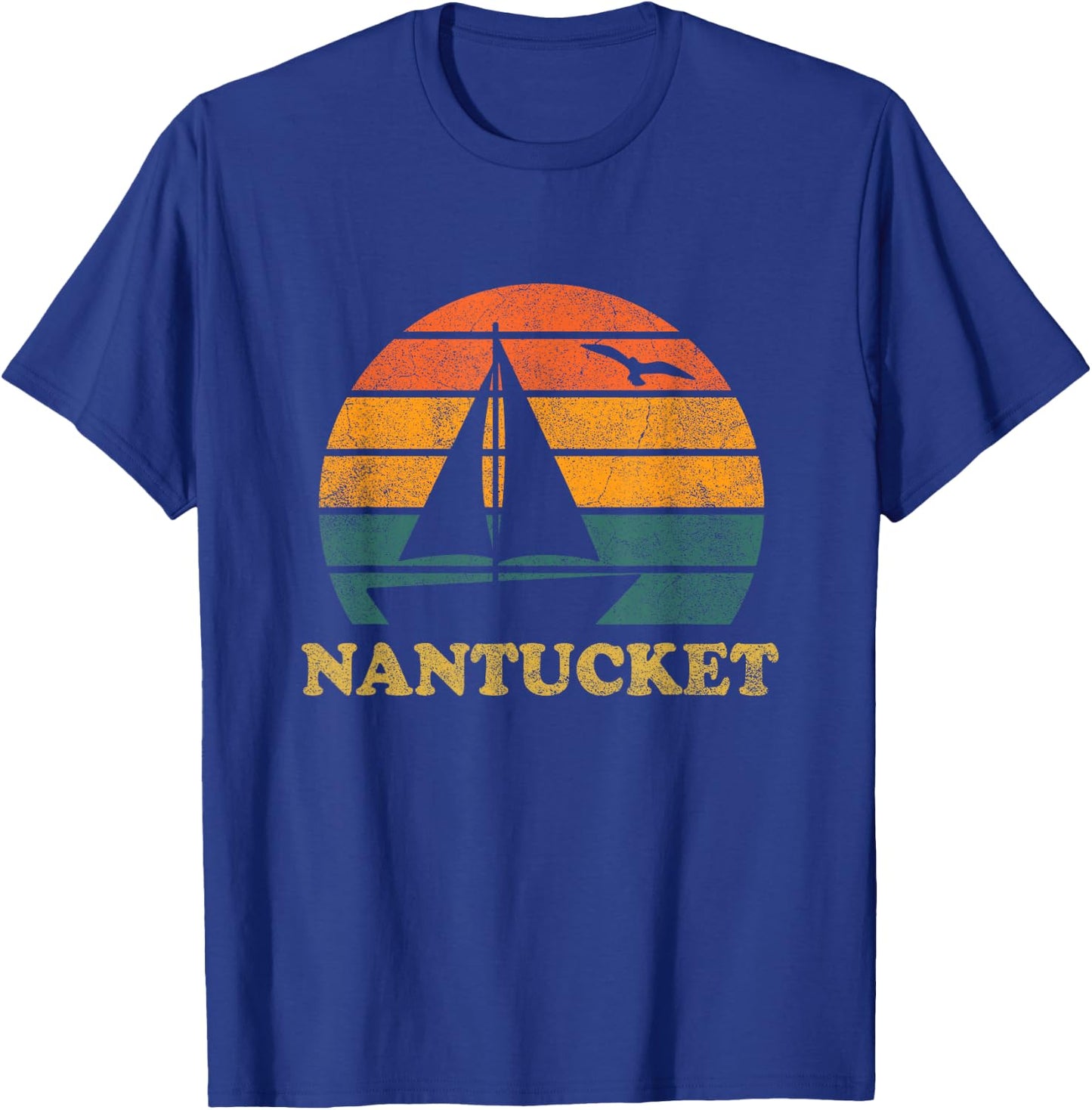 Nantucket Sailboat Sunset Nantucket T-Shirt - T-Shirt | Royal