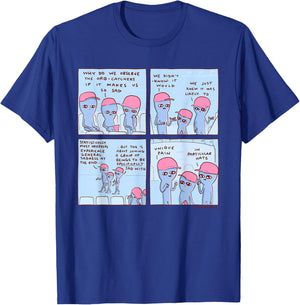Threadless Nathan W. Pyle Strange Planet Unique Pain Graphic T-Shirt - T-Shirt | Royal