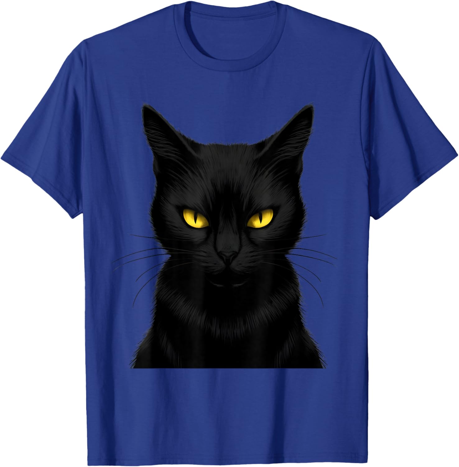 Black Cat Yellow Eyes Graphic Men Women Boys Girls T-Shirt - T-Shirt | Royal