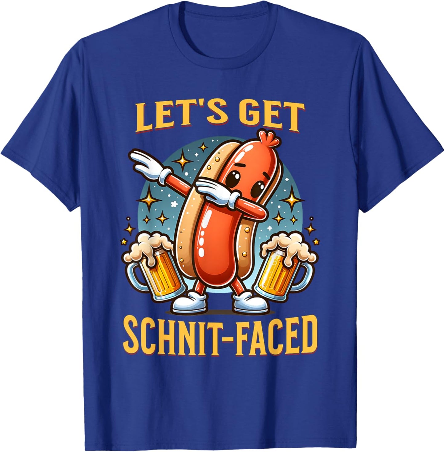 Let's Get Schnit-faced German Dabbing Sausage Oktoberfest T-Shirt - T-Shirt | Royal