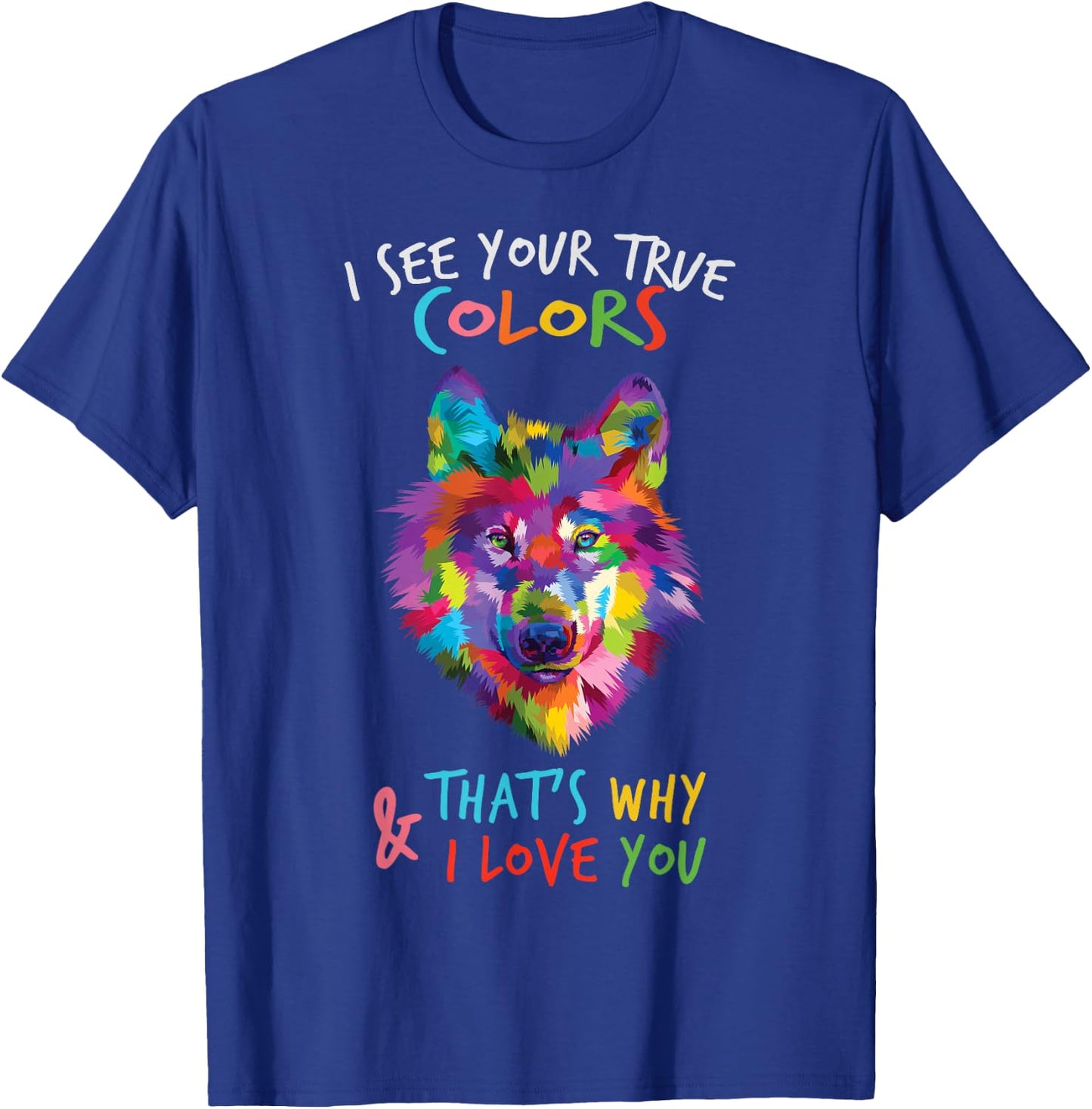 Autism Awareness Wolf It's Ok to be Different Autism T-Shirt - T-Shirt | Royal