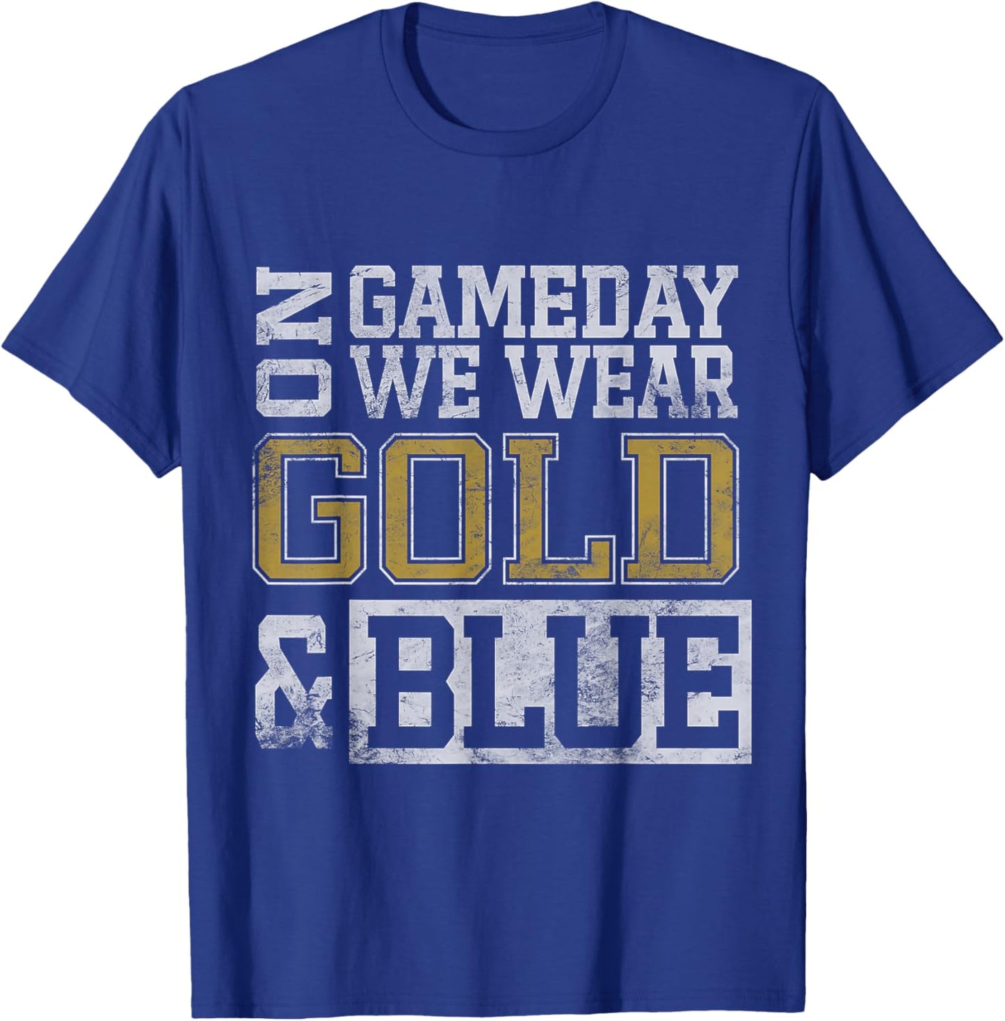 Blue Gold Game Day Group School Tournament Team Cheerleaders T-Shirt - T-Shirt | Royal
