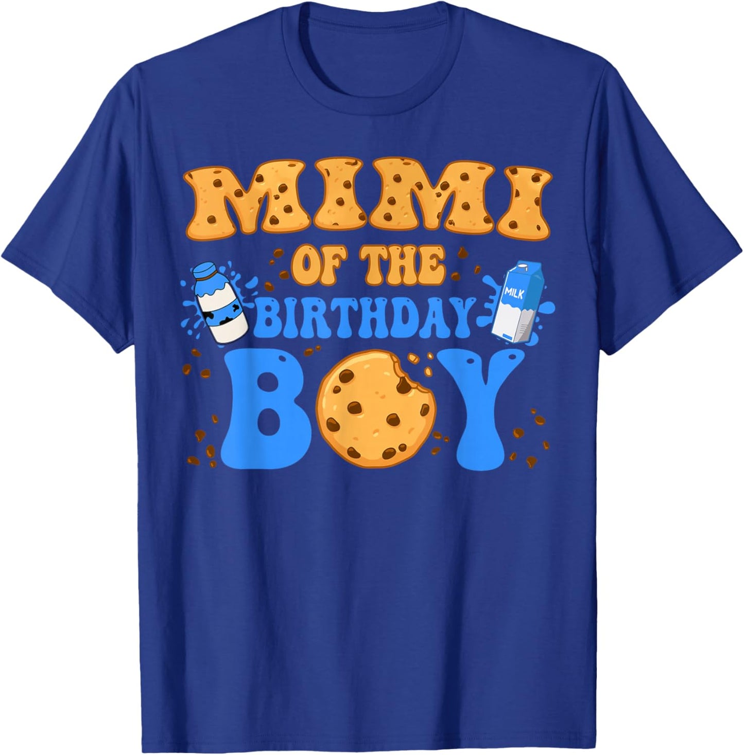 Mimi Of The Birthday Boy Milk and Cookies Lover T-Shirt - T-Shirt | Royal