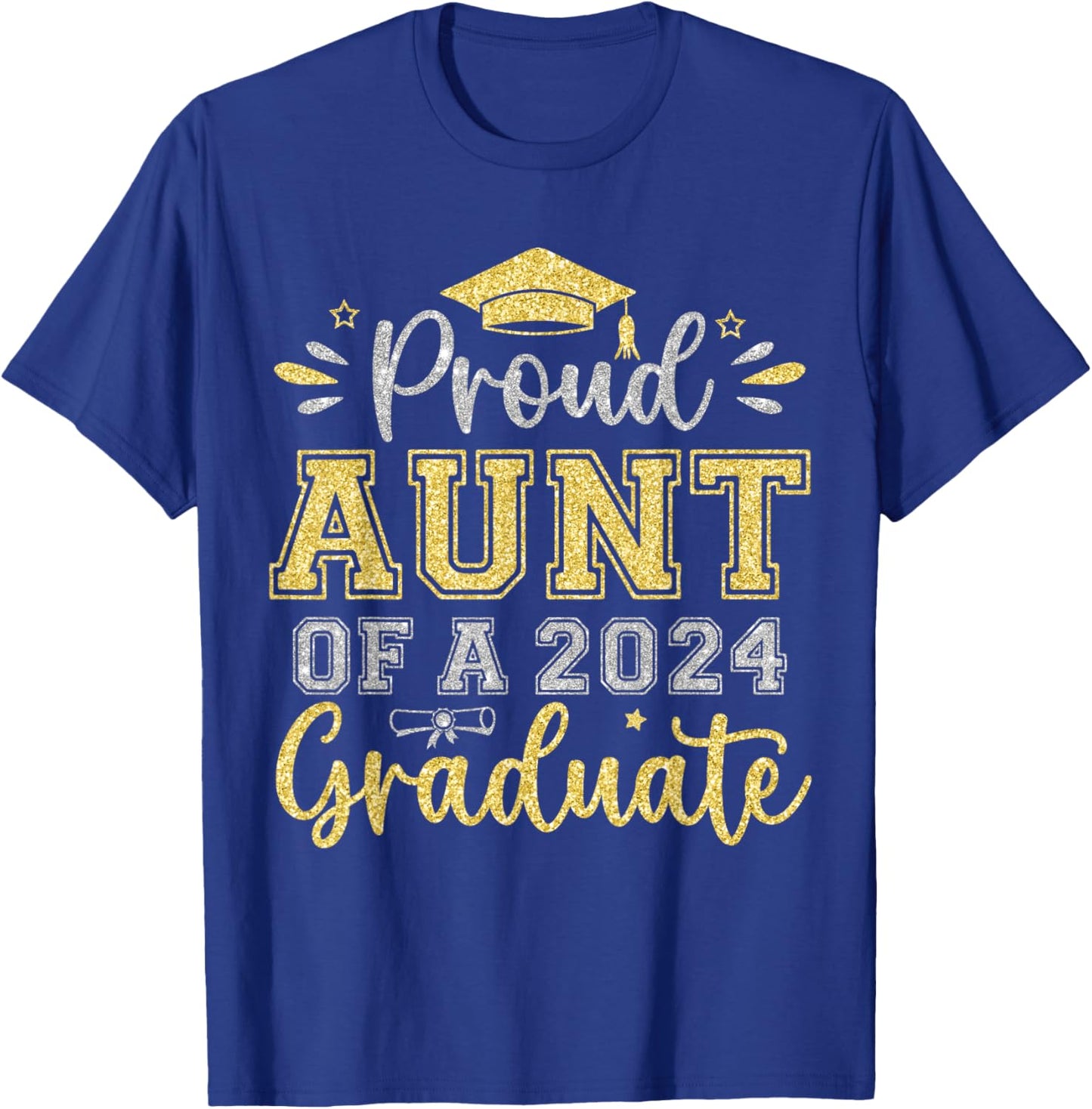 Proud Aunt of a 2024 Graduate Senior Graduation Women T-Shirt - T-Shirt | Royal