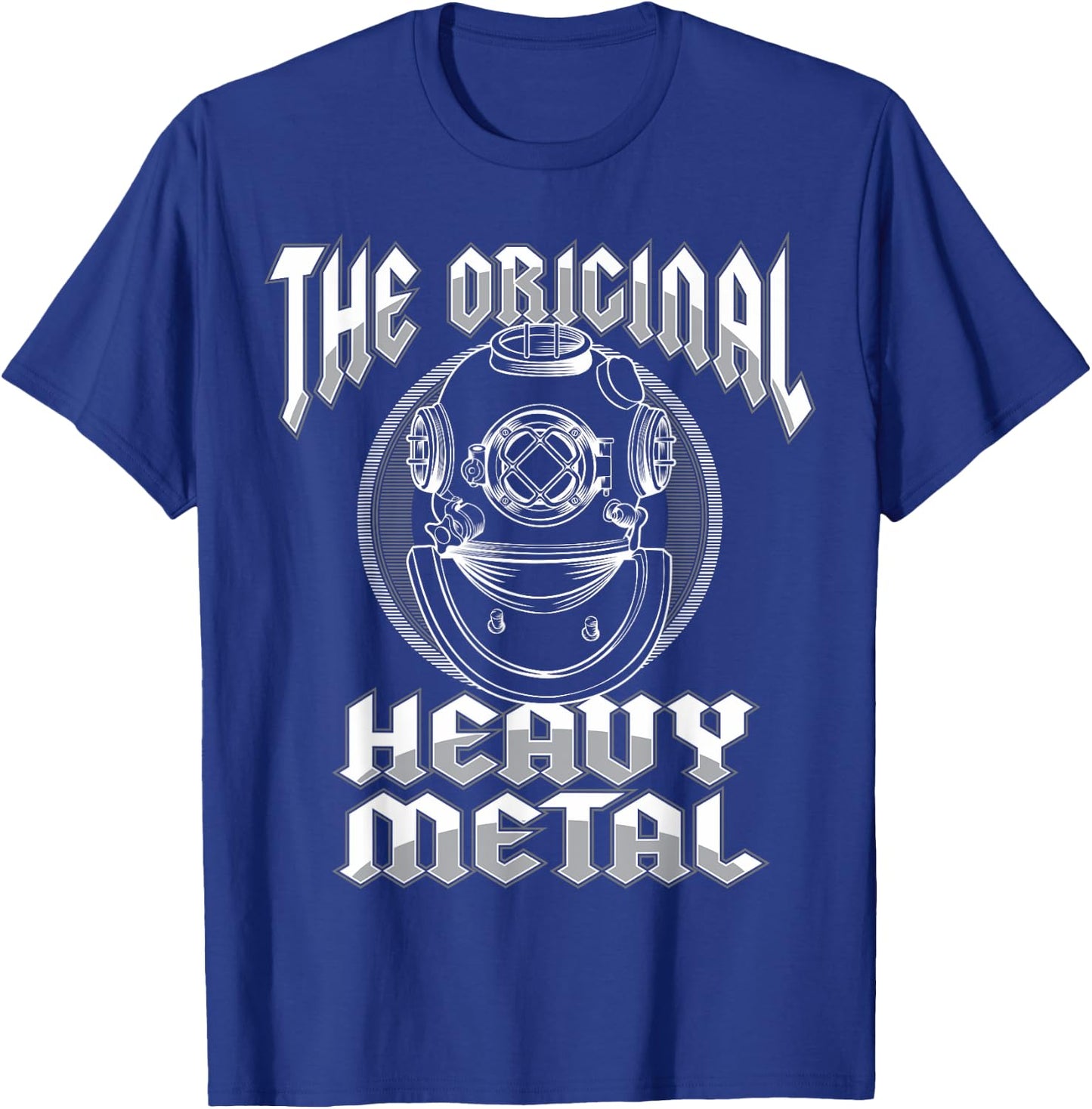 Deep Sea Diving Helmet Original Heavy Metal Underwater Diver T-Shirt - T-Shirt | Royal