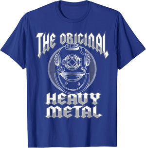 Deep Sea Diving Helmet Original Heavy Metal Underwater Diver T-Shirt - T-Shirt | Royal