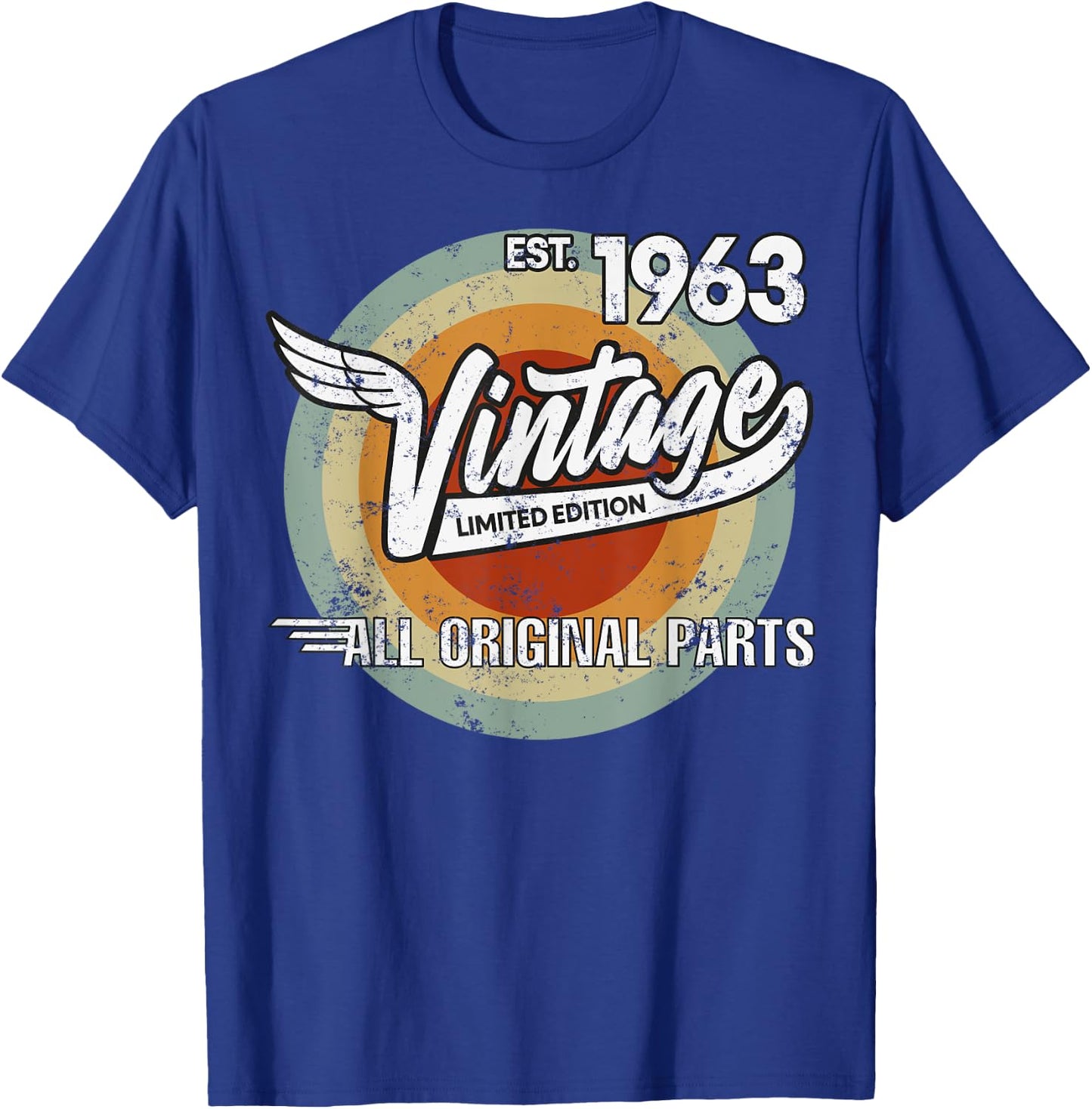 1963 Born Made in 1963 Vintage Biker Birthday Gifts T-Shirt - T-Shirt | Royal