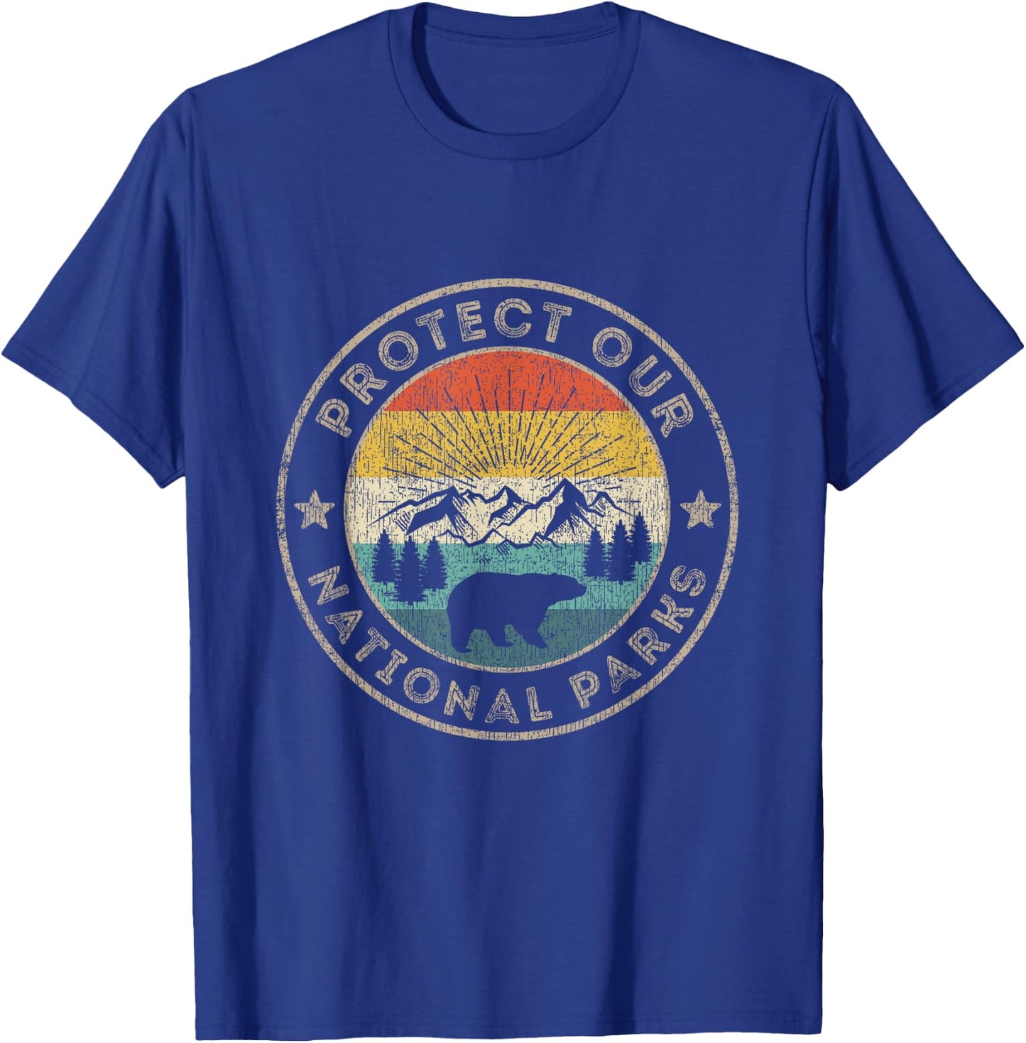Vintage NP Accessories National Park Gifts Protect Our National Parks Retro Hiking - Men, -Adults - Black - Short Sleeve - Classic Fit - Small T-Shirt - T-Shirt | Royal