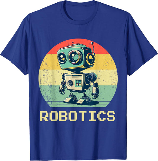 Retro Vintage Robot Robotics Engineer Engineering T-Shirt - T-Shirt | Royal