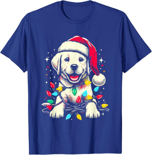 Labrador Santa Hat - Cute Colorful Dog Puppy Christmas Lover T-Shirt - T-Shirt | Royal