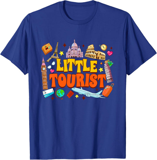 Kids Traveling Lover Europe Vacation London Paris Little Tourist T-Shirt - T-Shirt | Royal