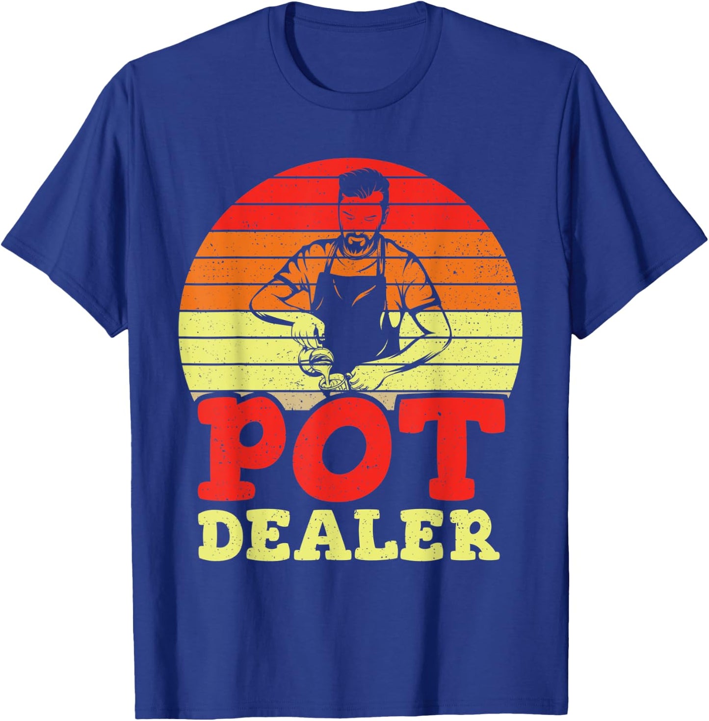 Vintage Pot Dealer Distressed Barista Coffee Lovers T-Shirt - T-Shirt | Royal