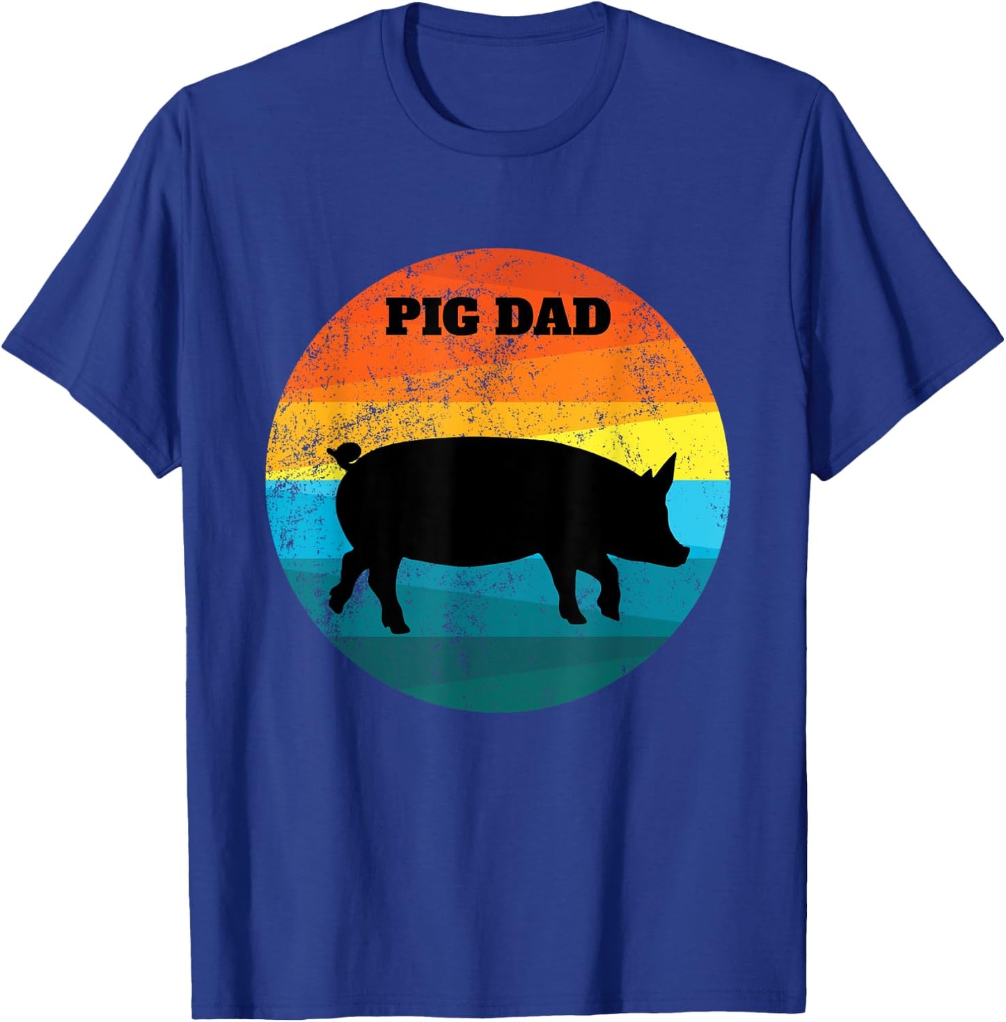 Pot Belly PIG DAD Vintage Retro Men Women Kids Teen Gift T-Shirt - T-Shirt | Royal