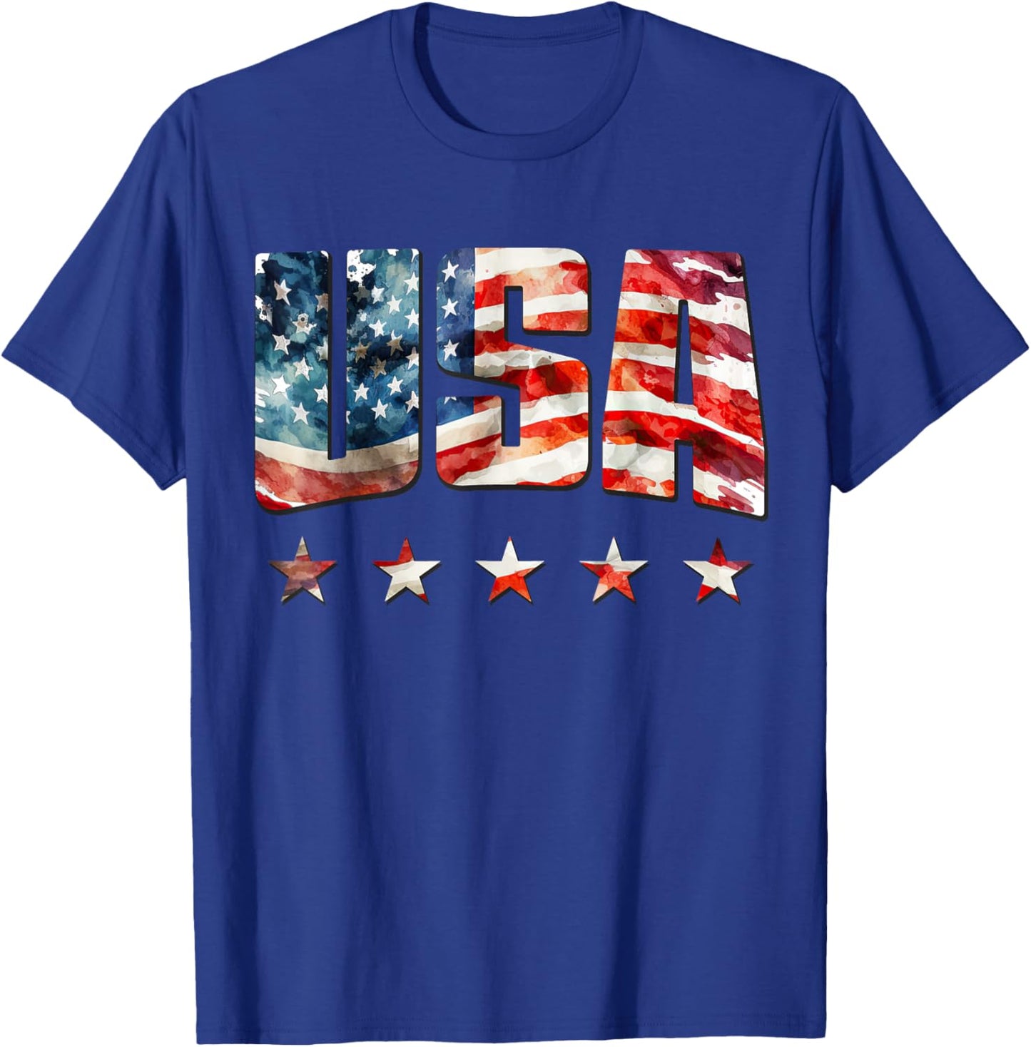 USA Flag Patriotic 4th of July USA American Flag T-Shirt - T-Shirt | Royal