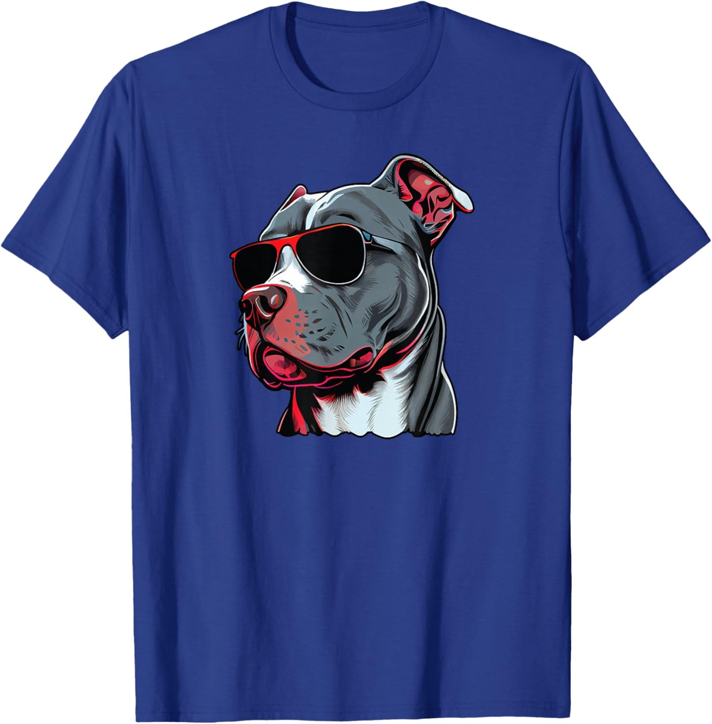 Dad Mom Cool Dog Sunglasses - Pitbull T-Shirt - T-Shirt | Royal