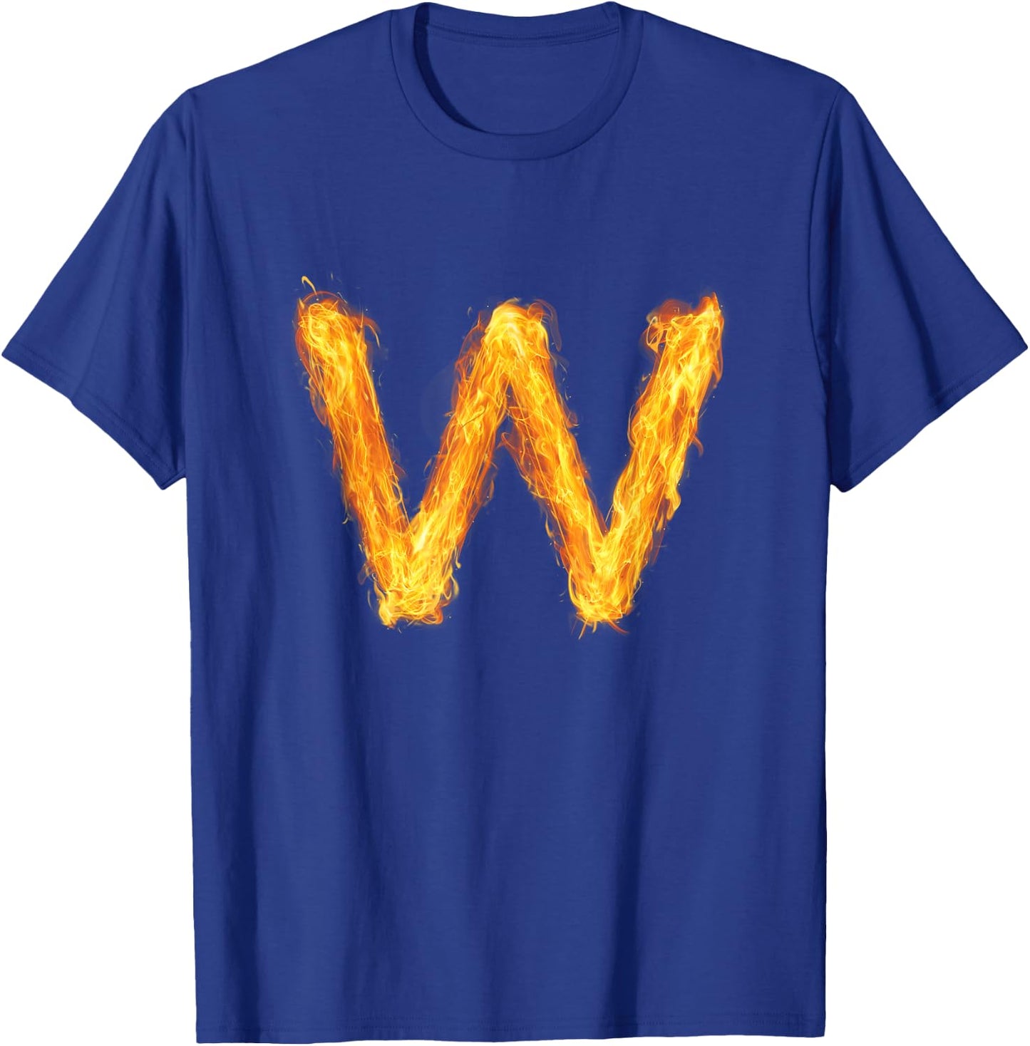 Letter W Alphabet First Name Consonant Fire Flame Gift T-Shirt - T-Shirt | Royal