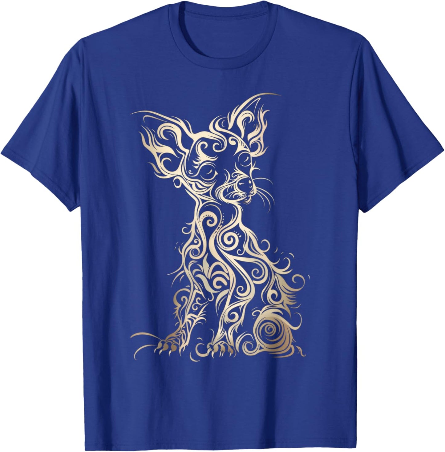 LumaThread Chiweenie Tribal Vintage Retro Graphic , Small, Black T-Shirt - T-Shirt | Royal