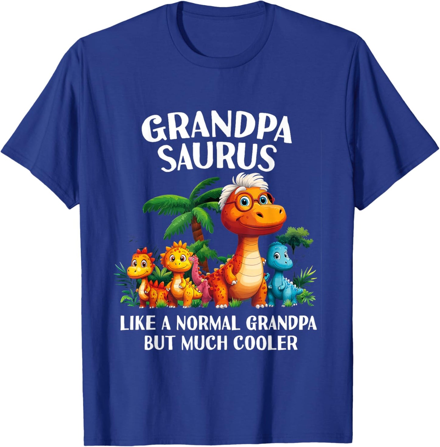 Grandpasaurus Grandpa Saurus Grandfather Men Matching Family T-Shirt - T-Shirt | Royal