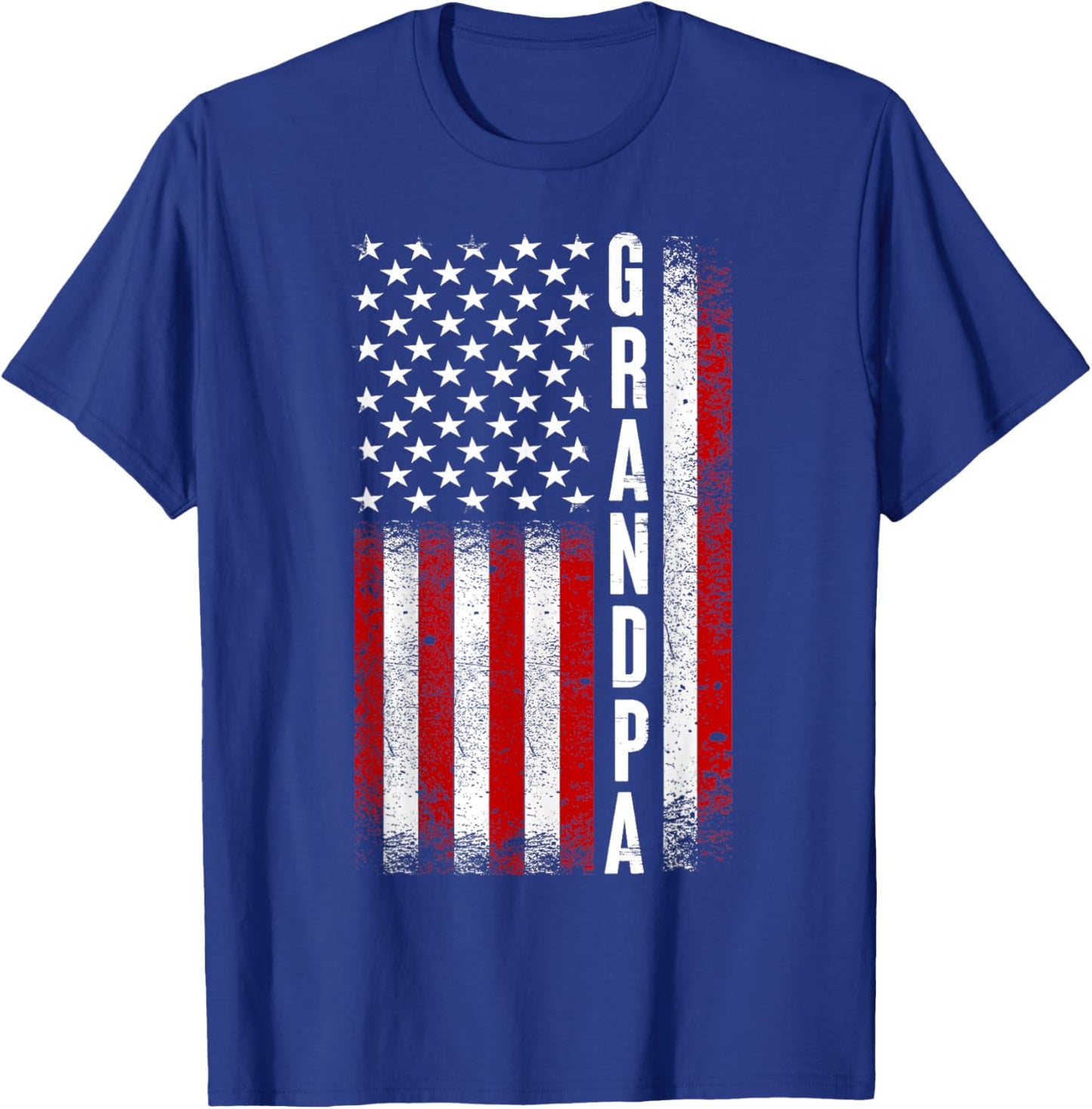 Grandpa American Flag Best Grandpa Ever Birthday Fathers Day T-Shirt - T-Shirt | Royal