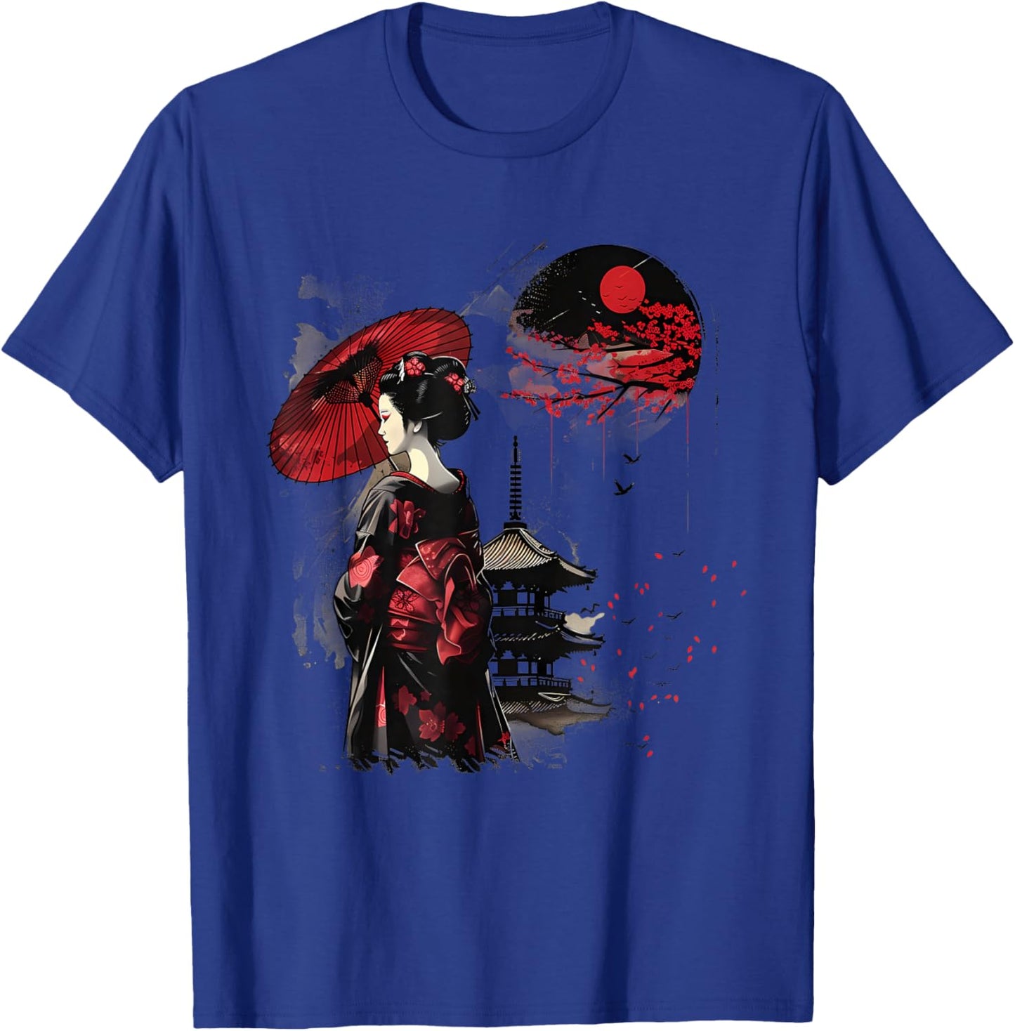 Japanische Geisha-Pagode Kimono Geisha Mädchen Traditionelle Kunst T-Shirt - T-Shirt | Royal