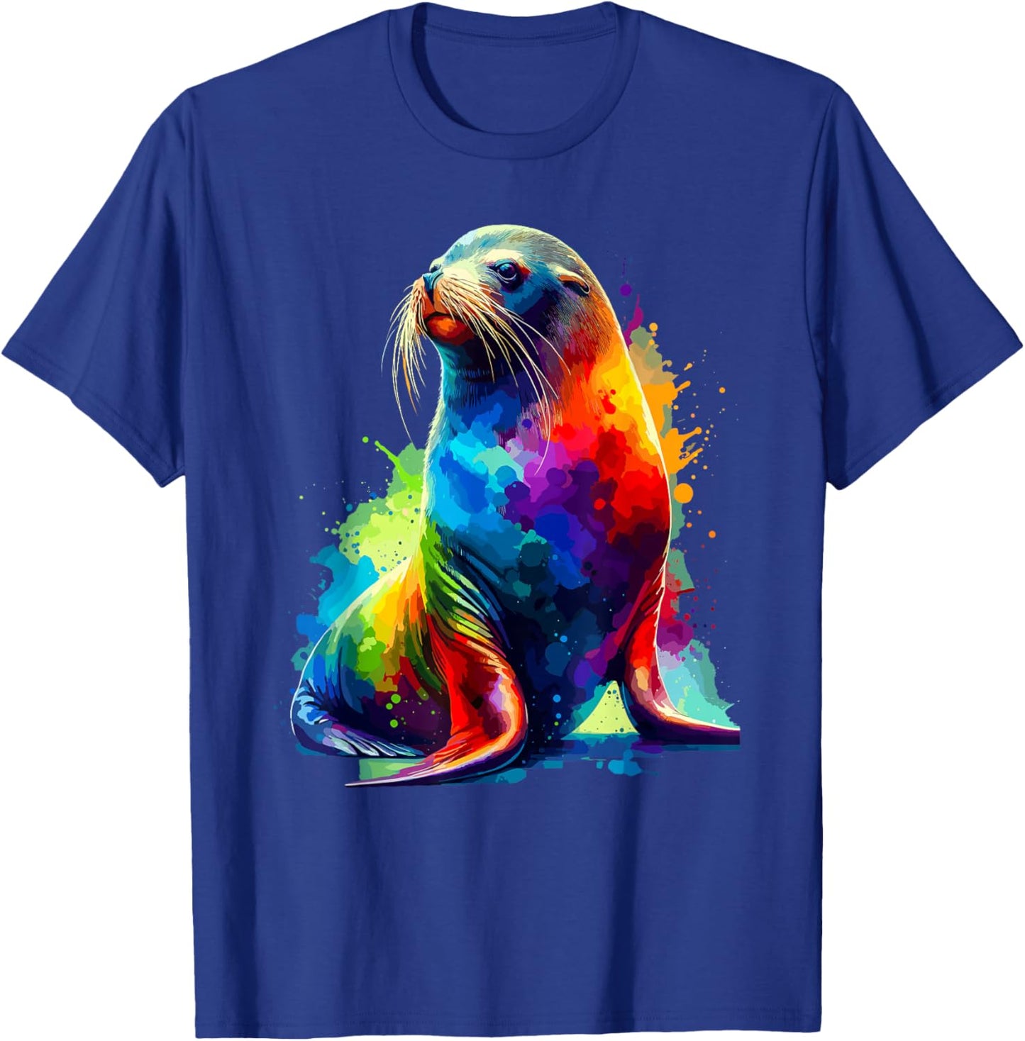Colorful Splash Art Sea Lion Sea Lions T-Shirt - T-Shirt | Royal