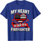 My Heart Is Tied To A Firefighter Fireman Husband & Wife T-Shirt - T-Shirt | Royal