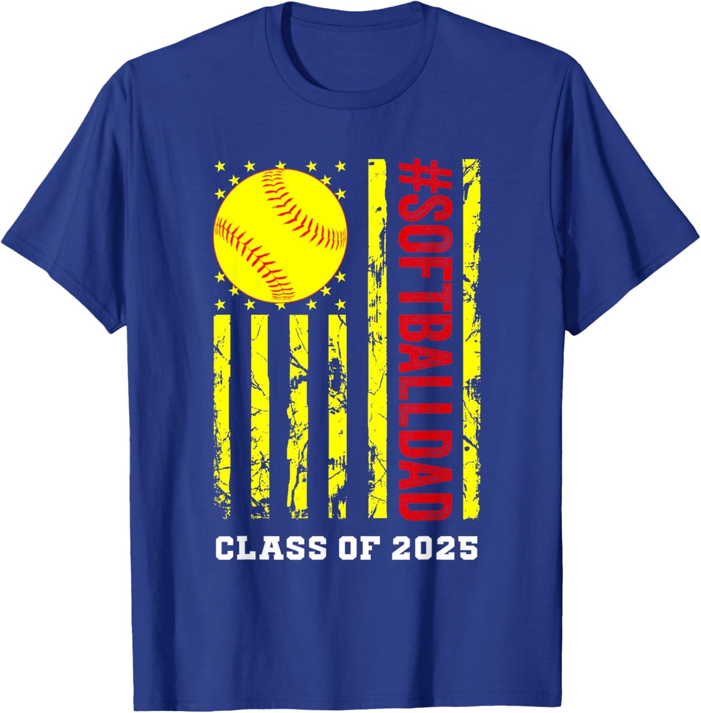 Class Of 2025 Softball Dad Senior Graduation Graduate Men T-Shirt - T-Shirt | Royal
