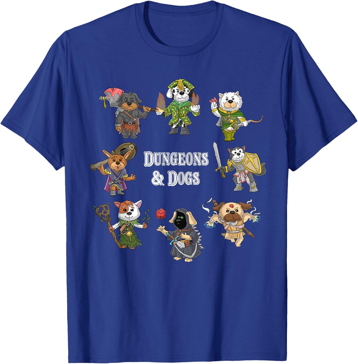 Dungeons And Dogs Cats Funny Cute Tabletop Gaming Roleplay T-Shirt - T-Shirt | Royal