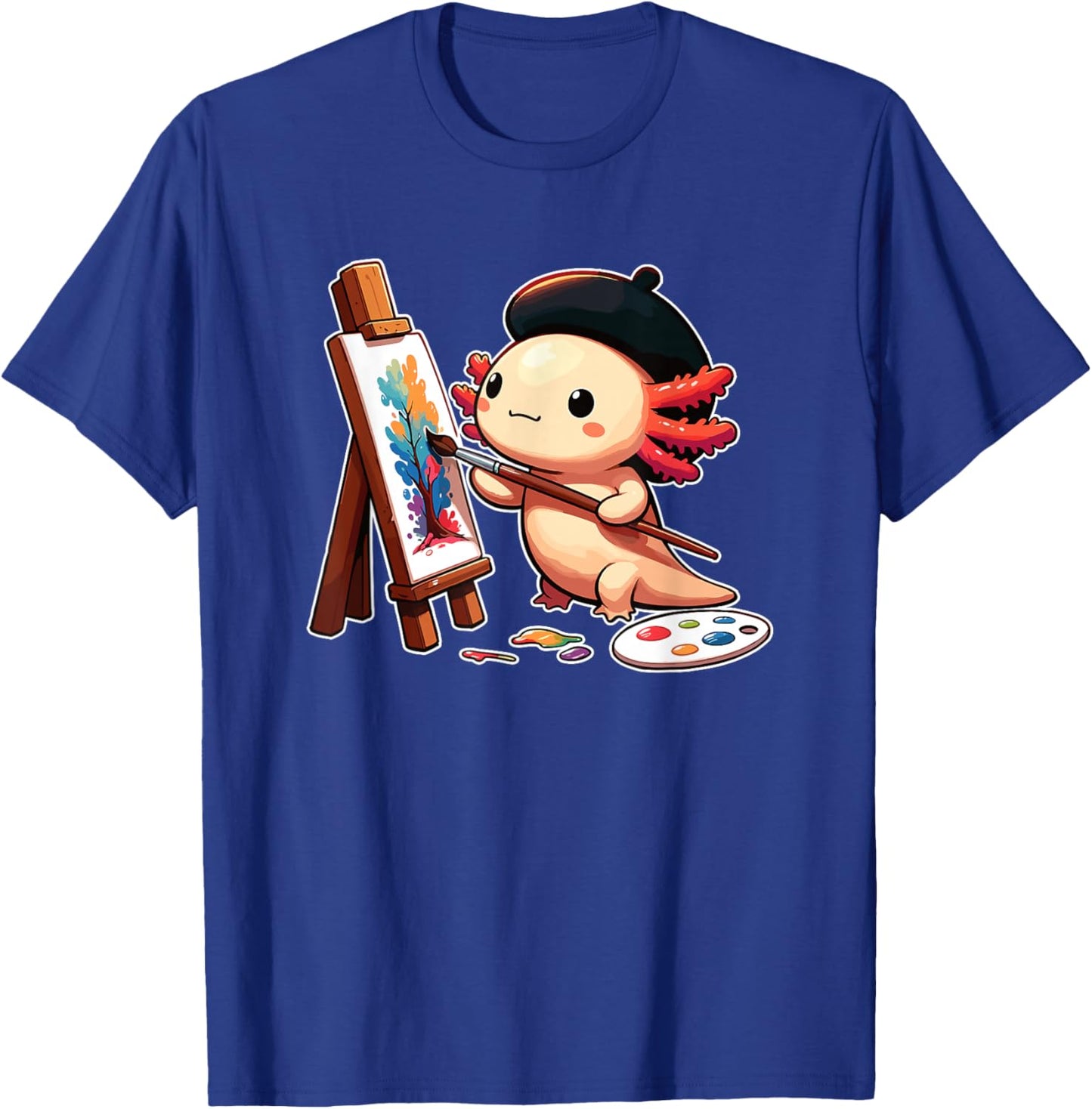 Painter Art Artist Axolotl T-Shirt - T-Shirt | Royal