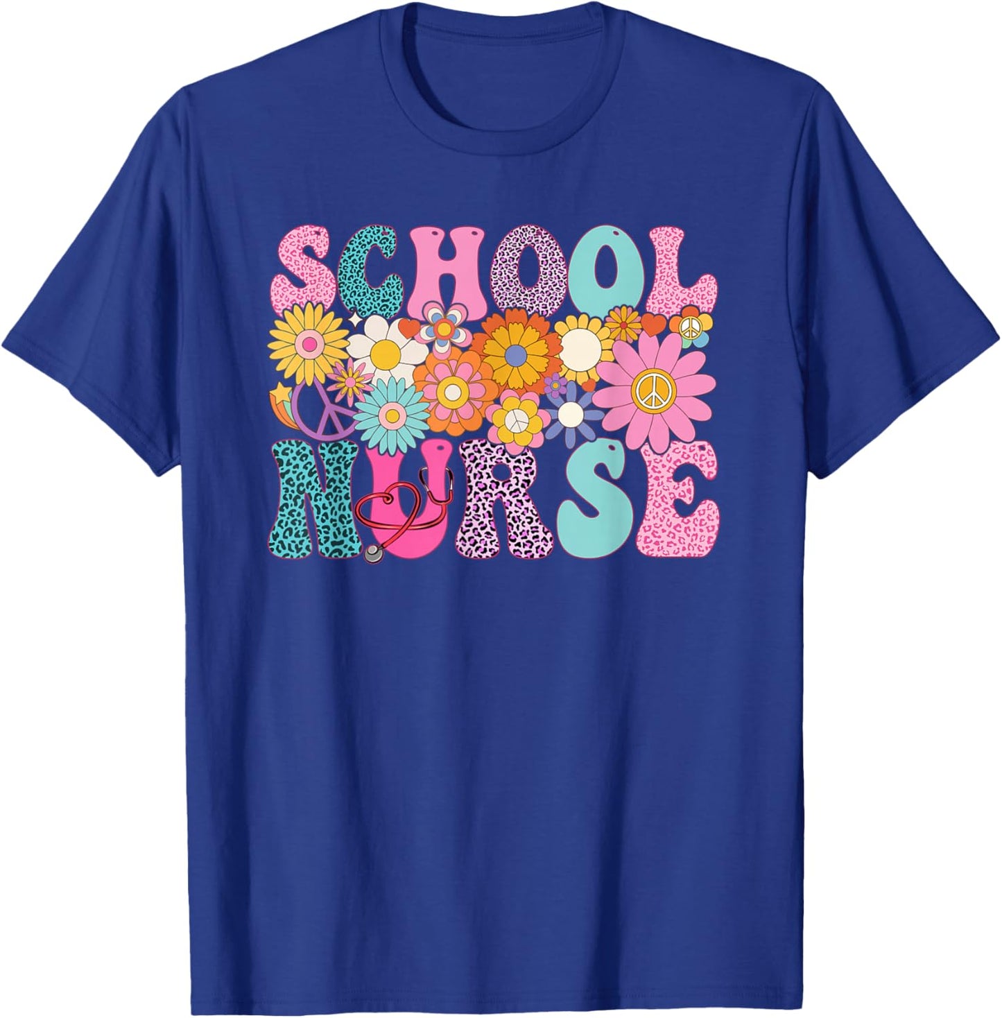 School Nurse Week Groovy Appreciation Day T-Shirt - T-Shirt | Royal