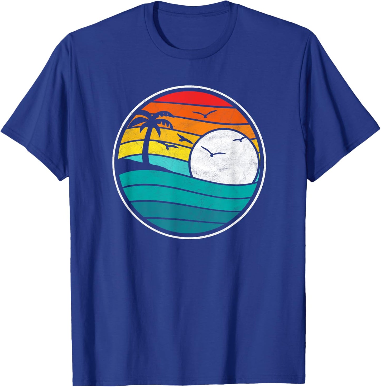 Retro Eighties Beach & Surf Graphic 80's Vibe Graphic Women Girls Kids T-Shirt - T-Shirt | Royal