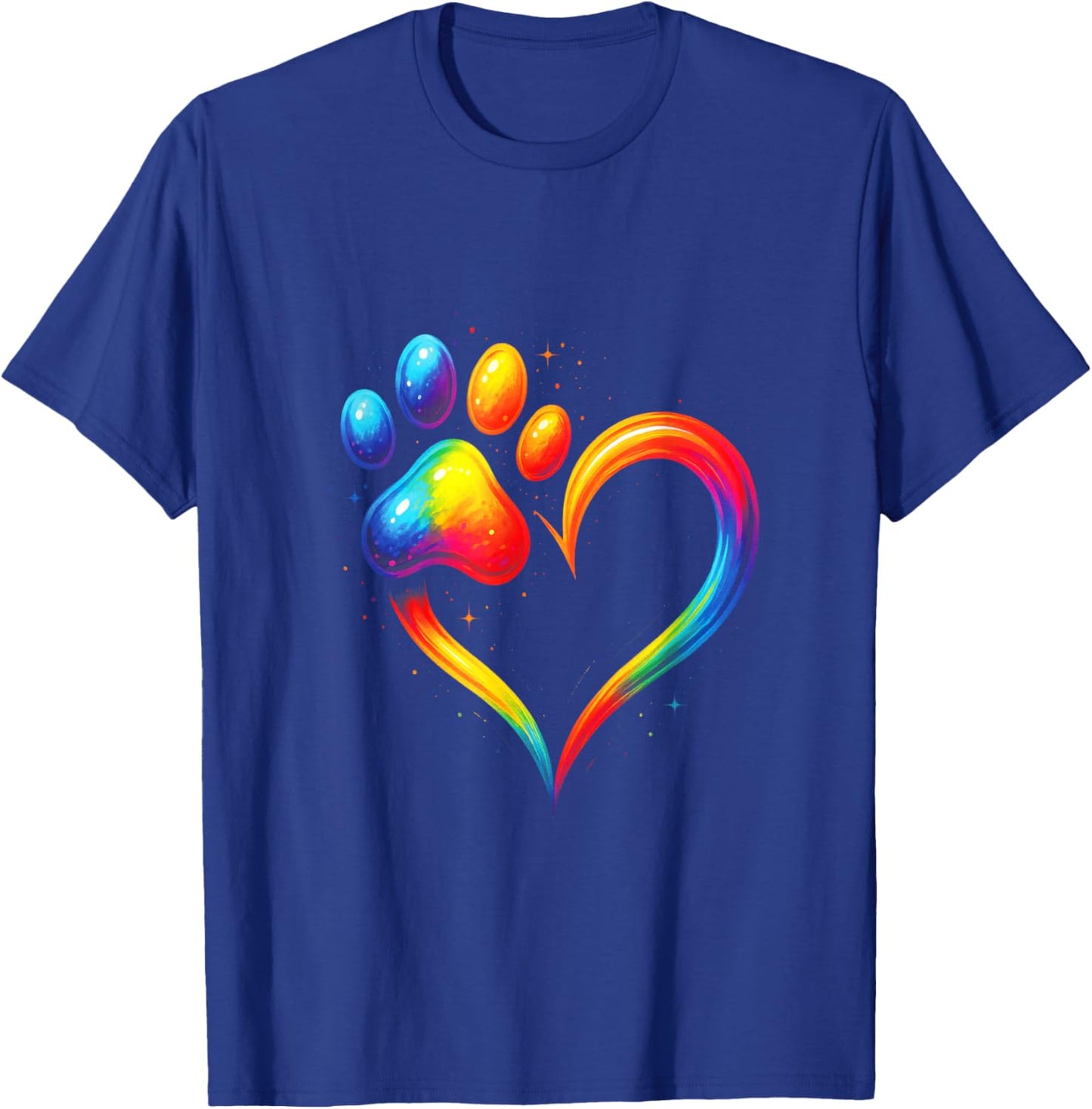Bunte Hundepfote Tierliebhaber Aquarell Pfote T-Shirt - T-Shirt | Royal
