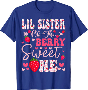 Lil Sister Of The Berry Sweet One Strawberry 1St Birthday T-Shirt - T-Shirt | Royal