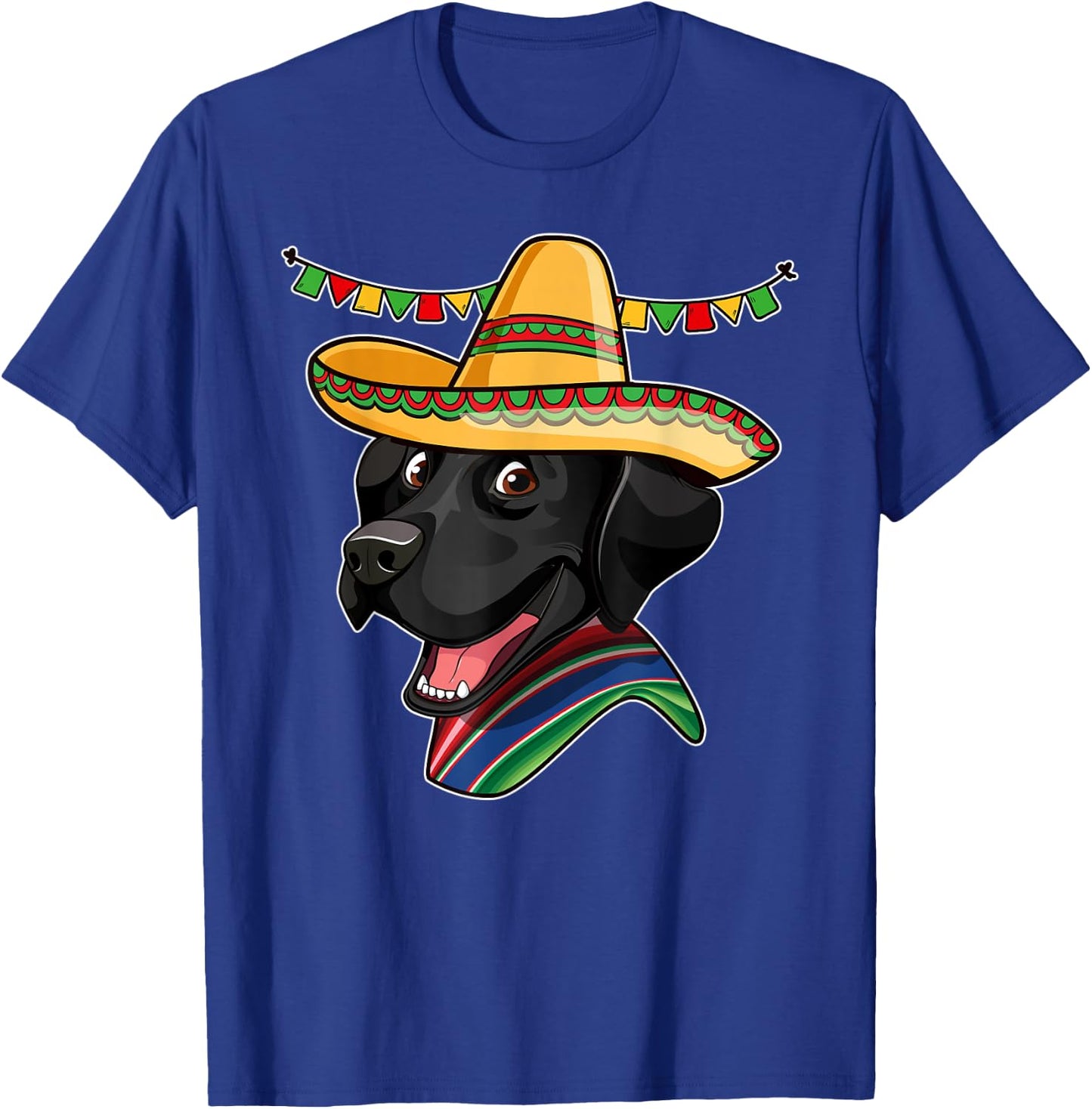 Black Lab Cinco De Mayo Mexican Sombrero Dog Gift Men Women Kids T-Shirt - T-Shirt | Royal