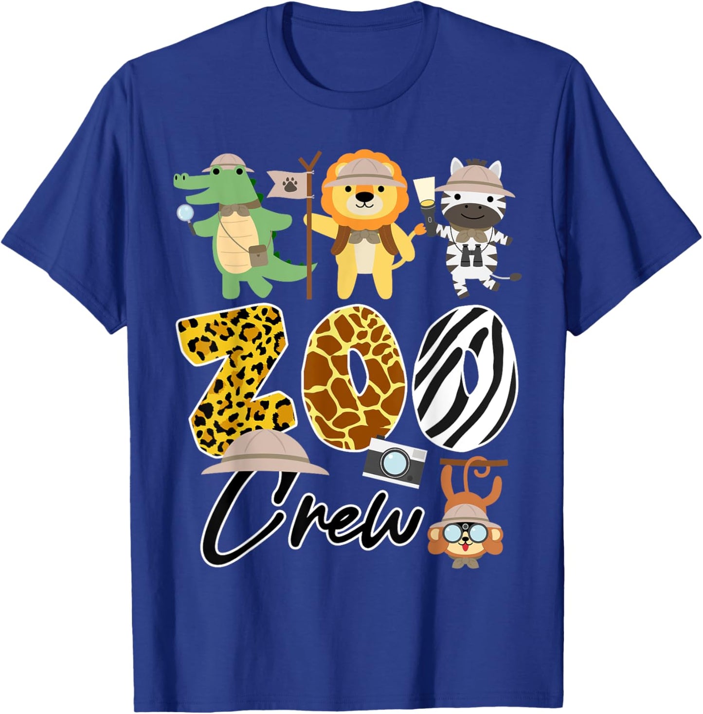 Wildlife Zoo Crew with Giraffe, Zebra, and Lion T-Shirt - T-Shirt | Royal
