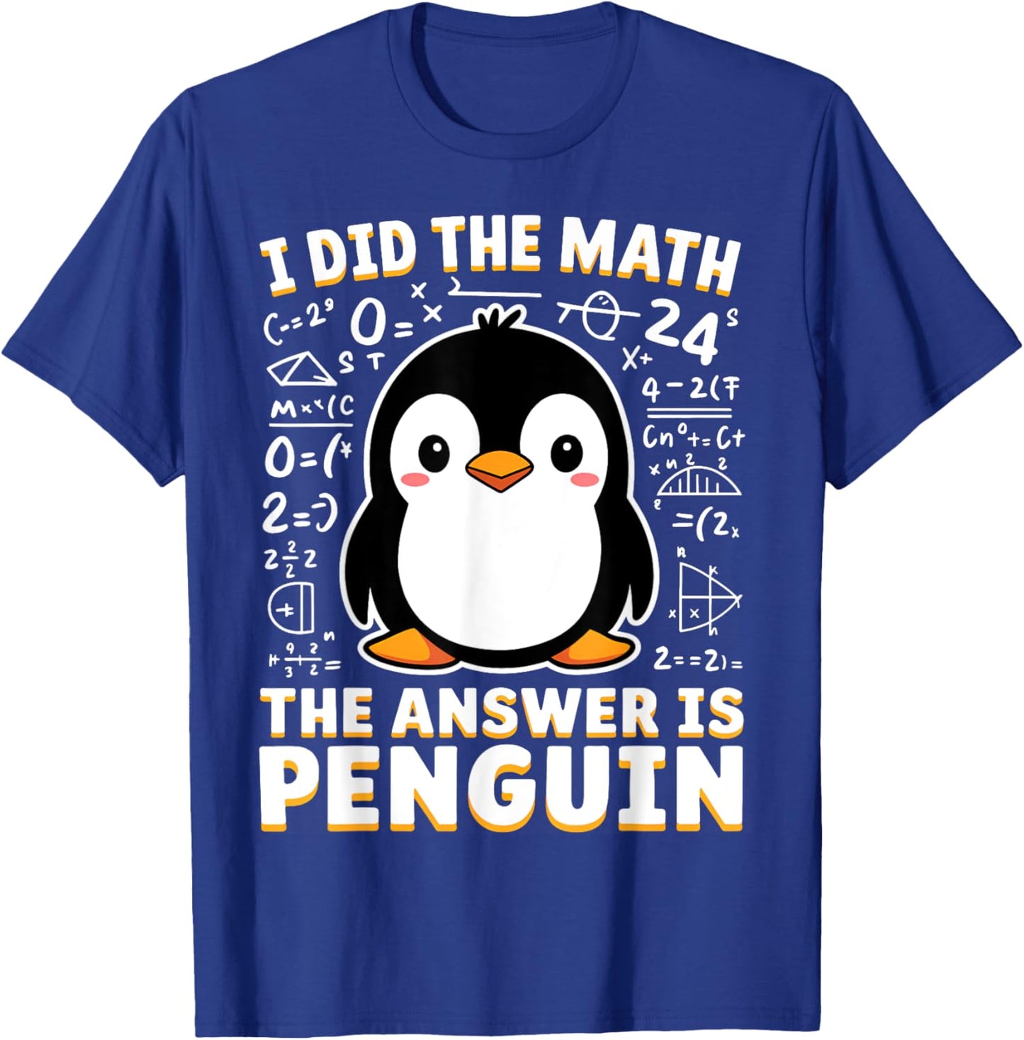 Math and Penguin Funny Gifts Women Kid Penguin Lover T-Shirt - T-Shirt | Royal